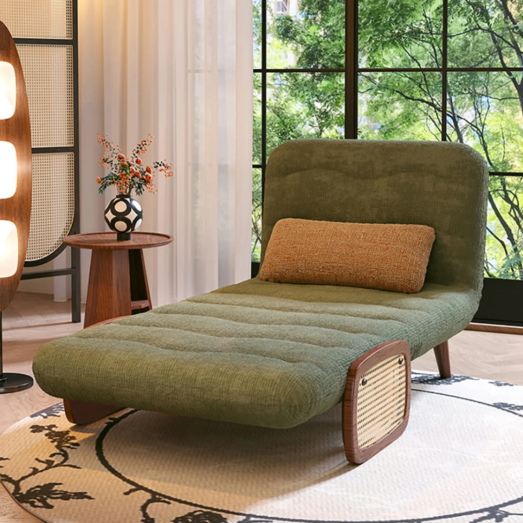 NÓVORA CASA mediados siglo Moderno cama Sillón decorativo con ratán brazos & Mesa auxiliar