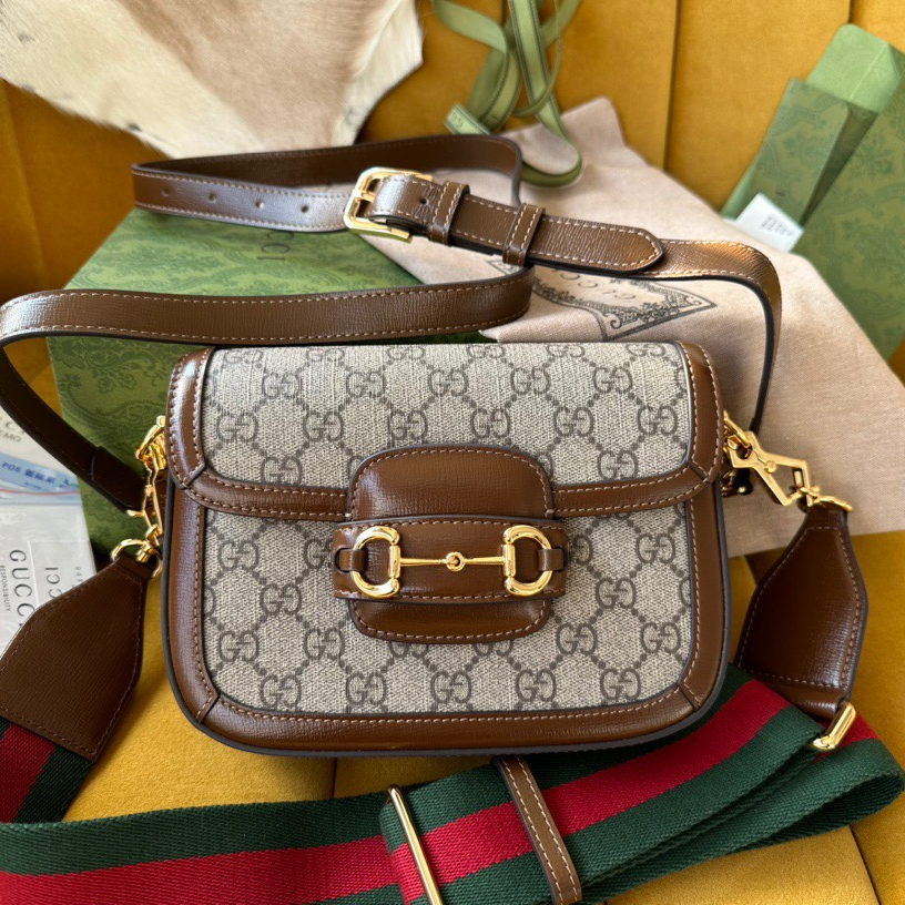 Gucci GG Horsebit 1955 Women Shoulder Bags Size 25*18*8cm