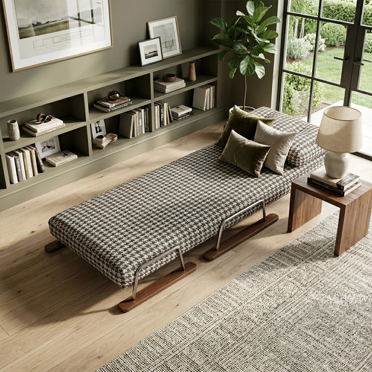 3-en-1 pata de gallo cama sillón cama| urbano equilibrio