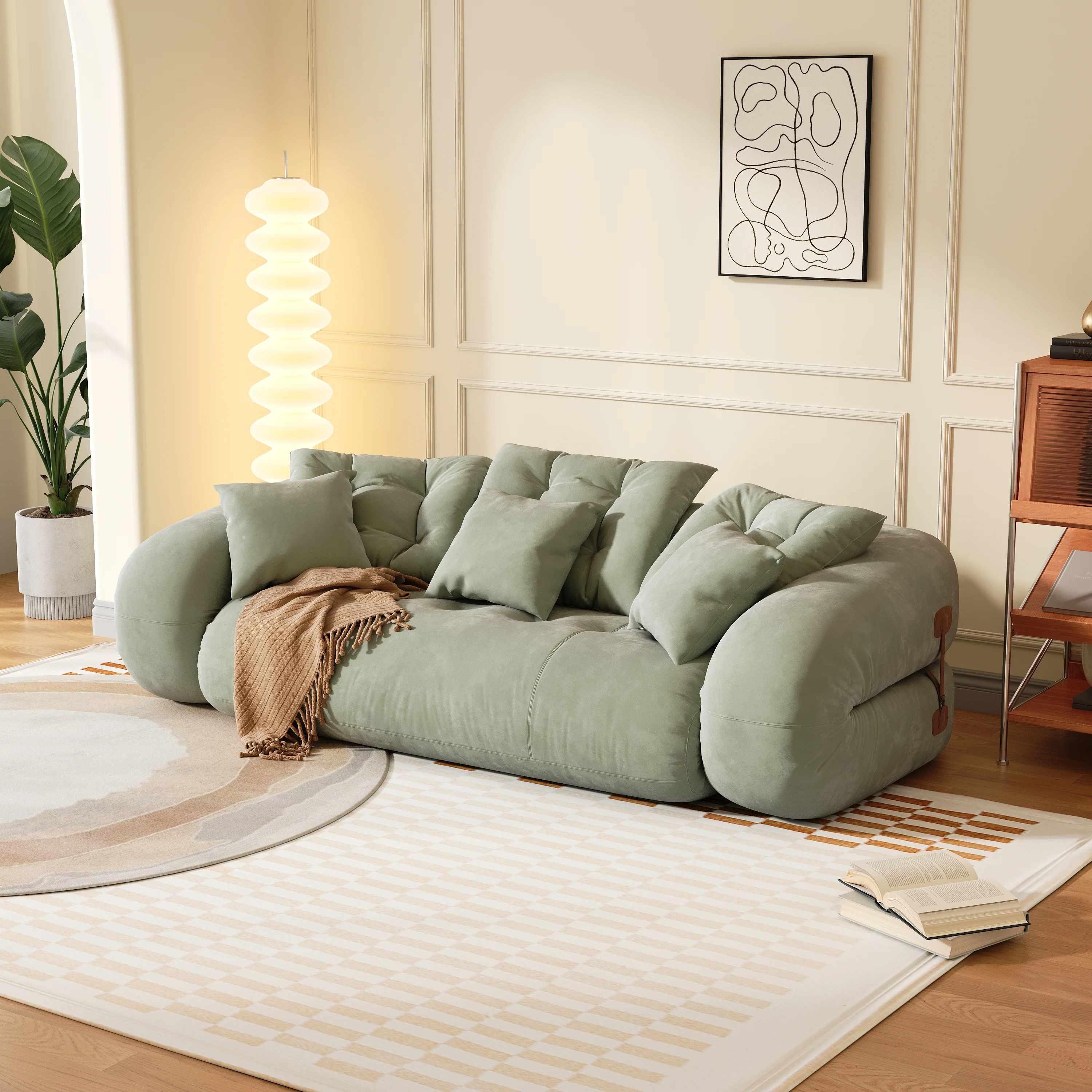 NÓVORA CASA puf saco estilo mascotas amigable plegable piso terciopelo Sofá cama