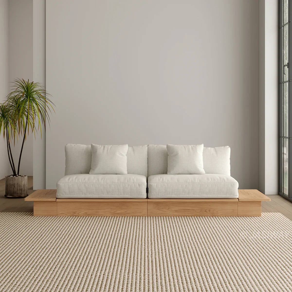 NÓVORA CASA extraíble extraíble Sofá cama con madera plataforma soporte| bajo perfil transformable sofá para Sala