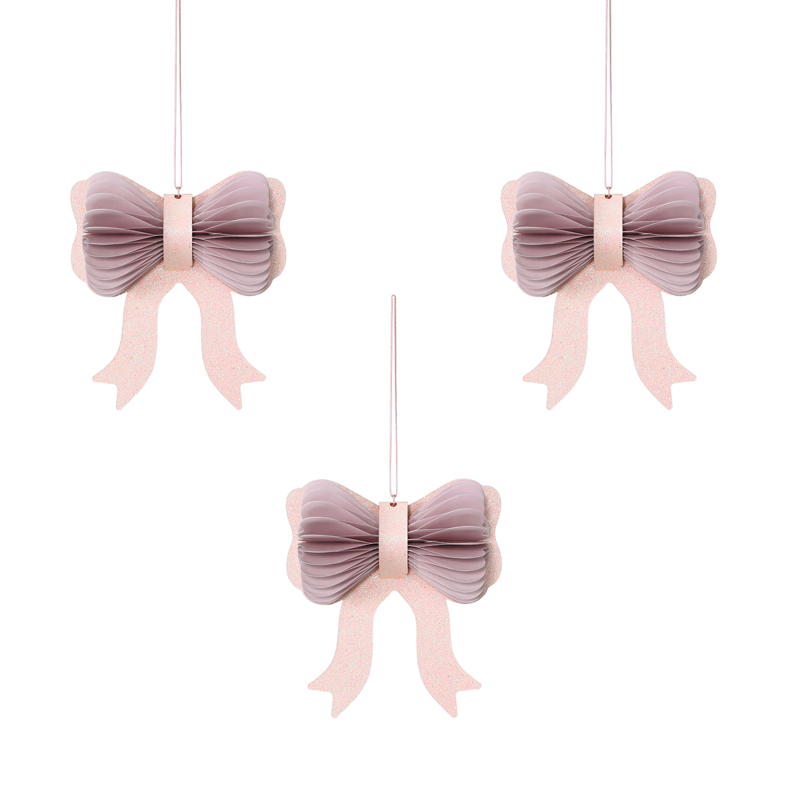 Christmas Honeycomb Bow Ornament for Tree Decoration