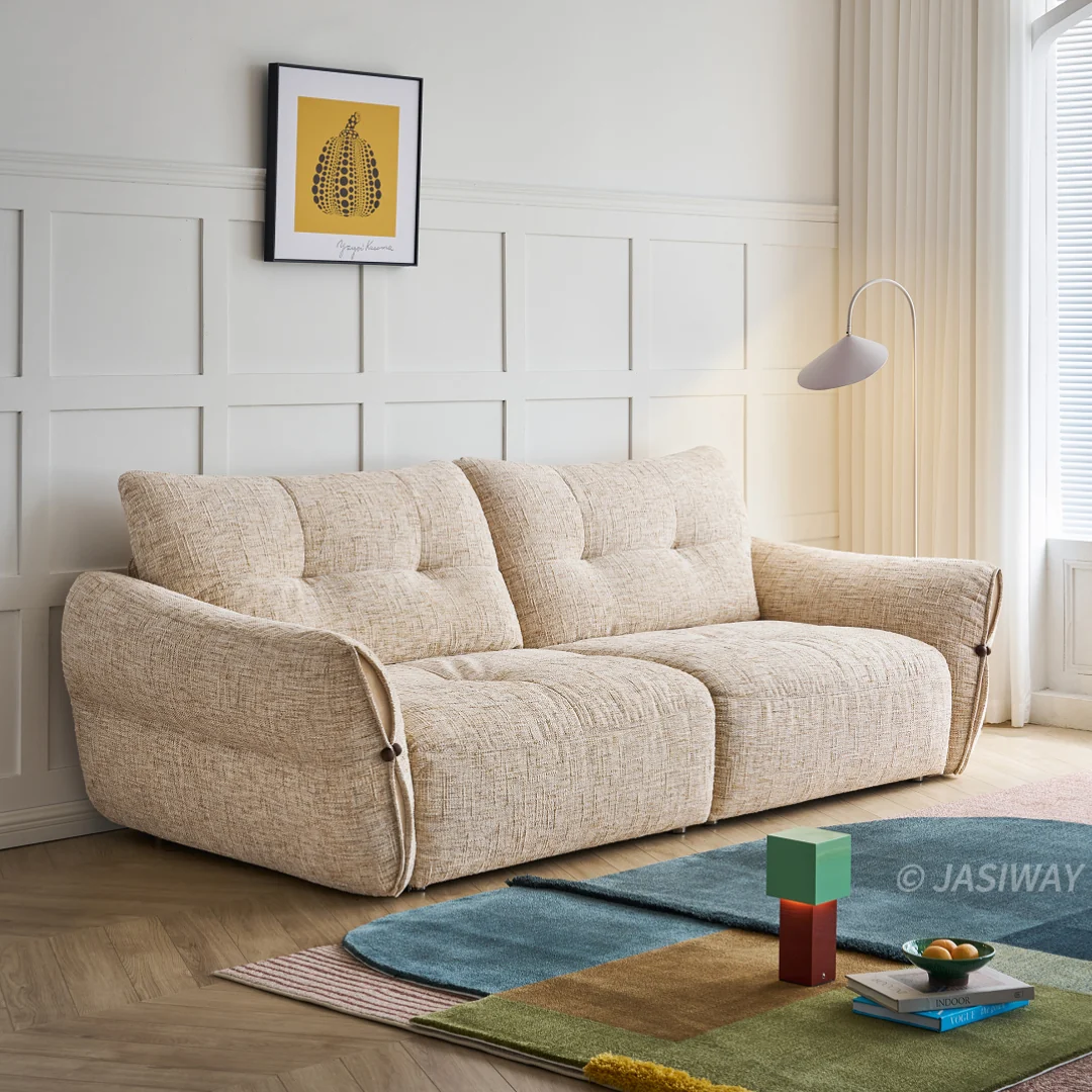 NÓVORA CASA nube sofá profundo asiento sofá| extragrande Chenilla tela 3-plazas con acolchado cojines, Moderno Sala sofá