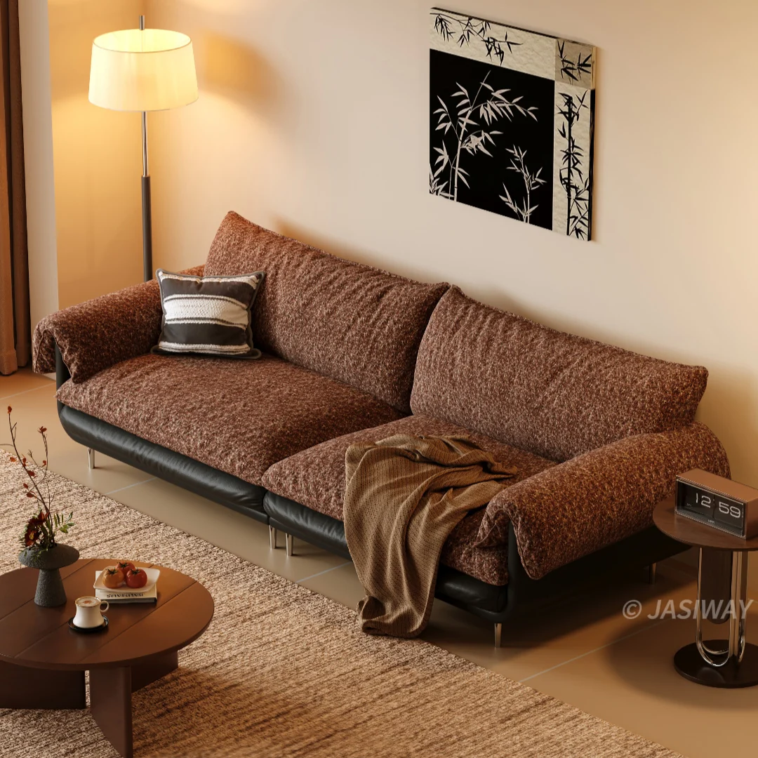 NÓVORA CASA profundo asiento Chenilla sofá con almohada superior brazos| 3-plazas Tapizado sofá con texturizado tela & bajo perfil estructura para Sala