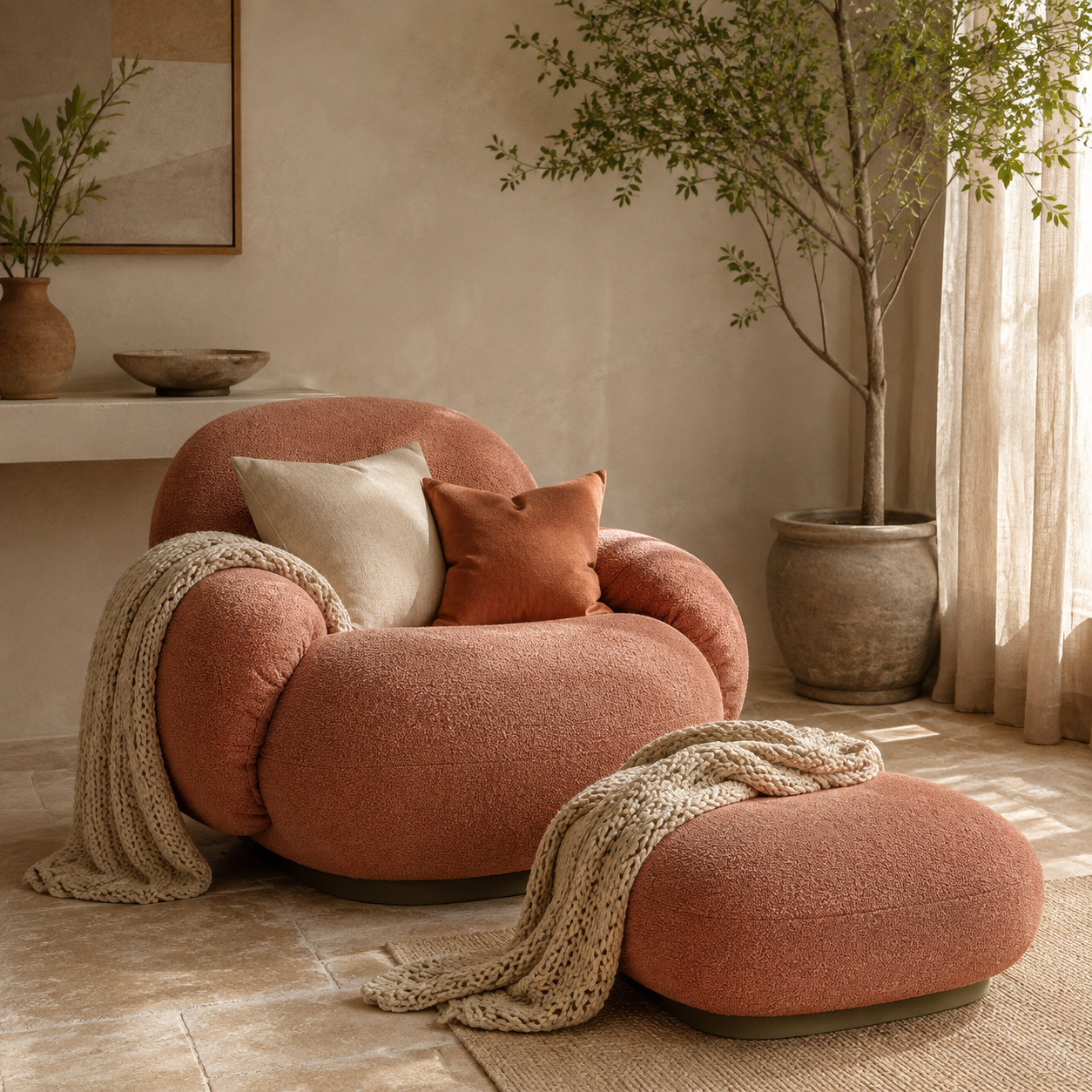 AuraCloud™ | Sillón lounge giratorio con reposabrazos