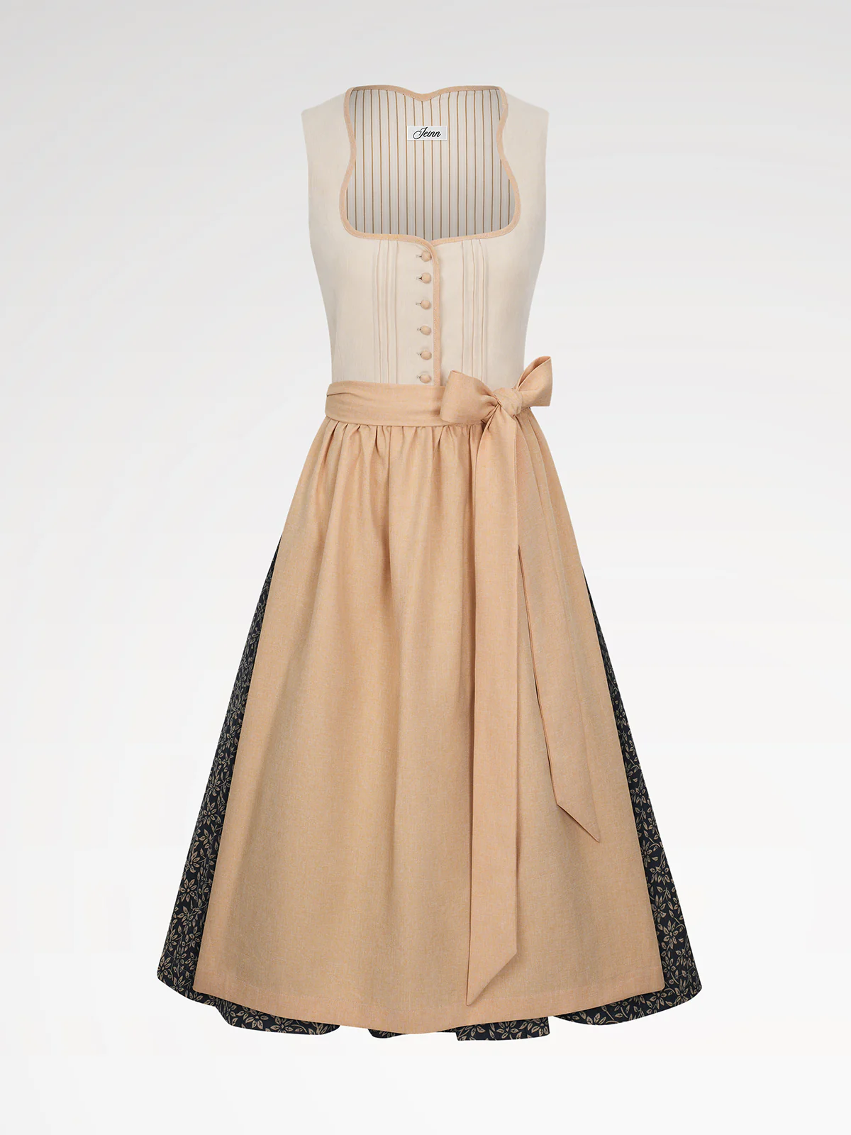 Damen Gelb Knöpfen Dirndl