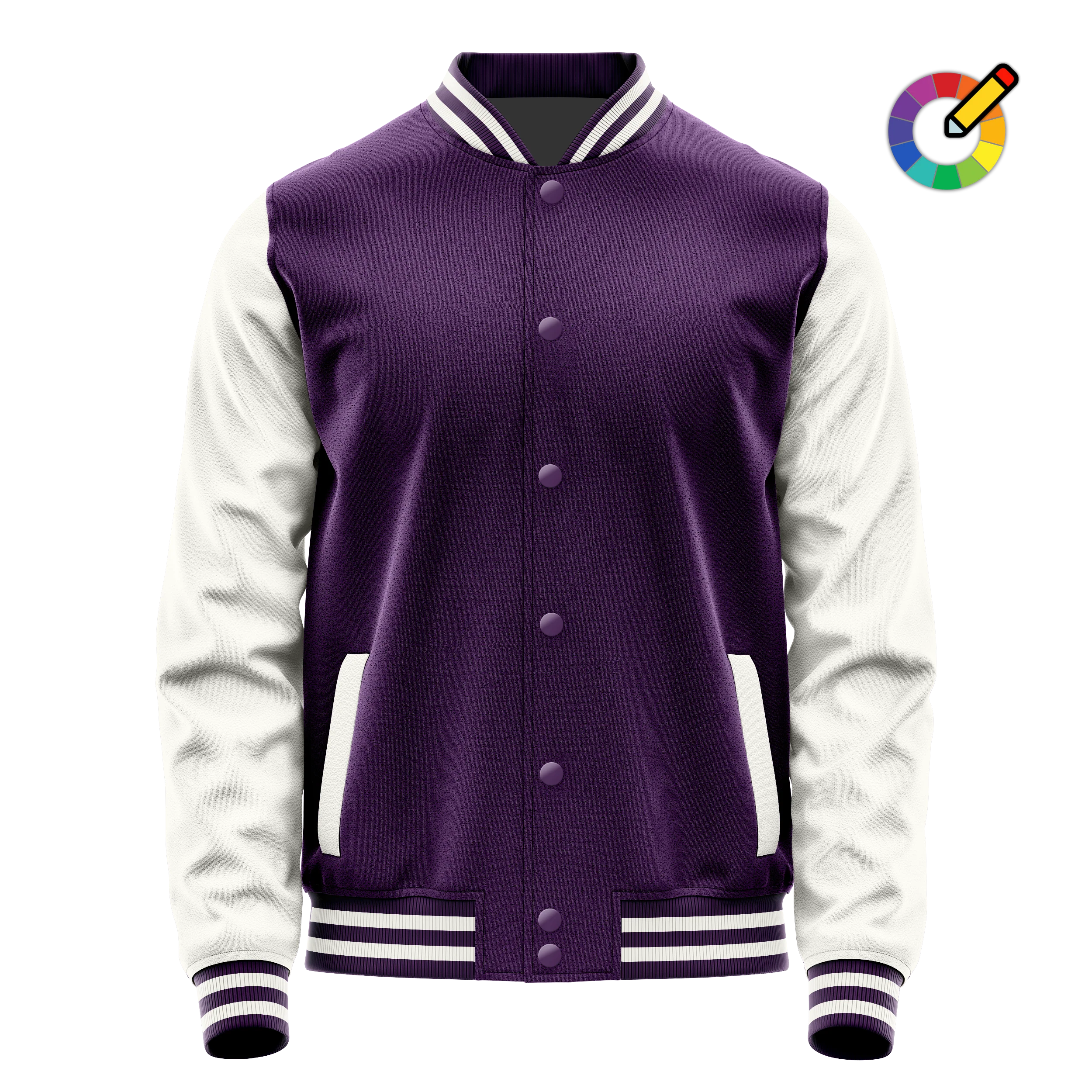Lila & Weiß Leder Collegejacke