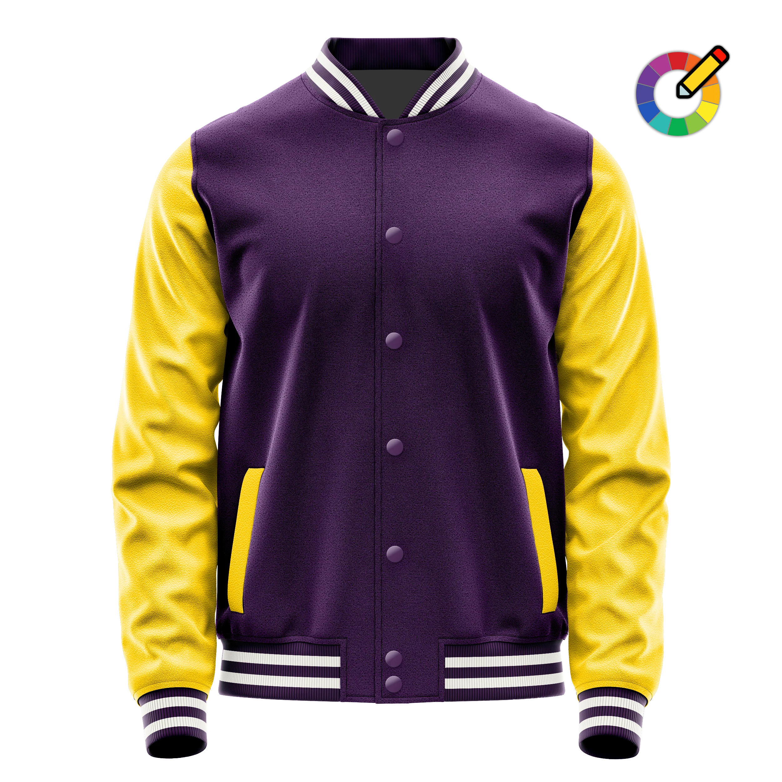 Lila & Gold Leder Collegejacke