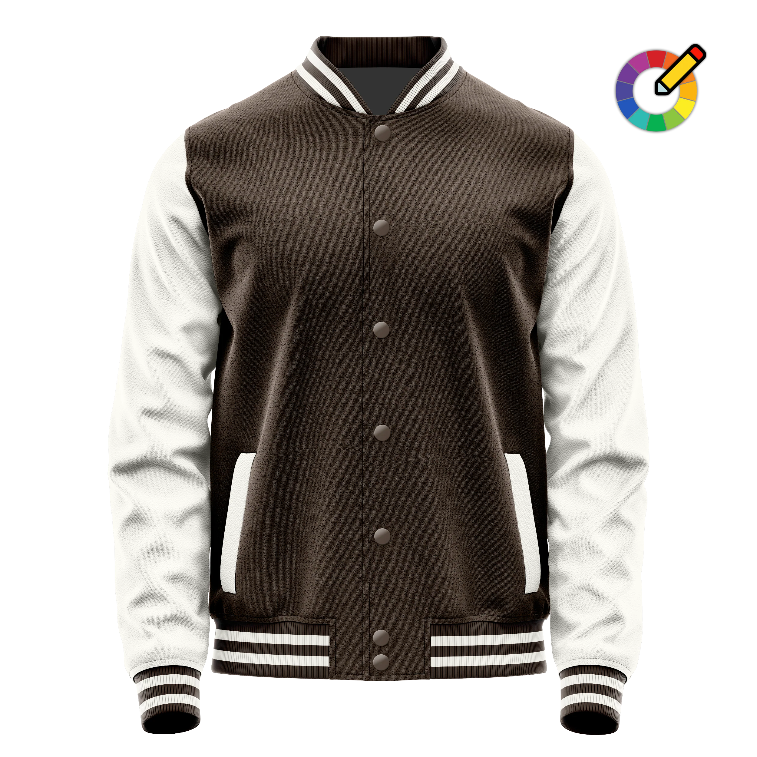 Braun & Weiß Leder Collegejacke