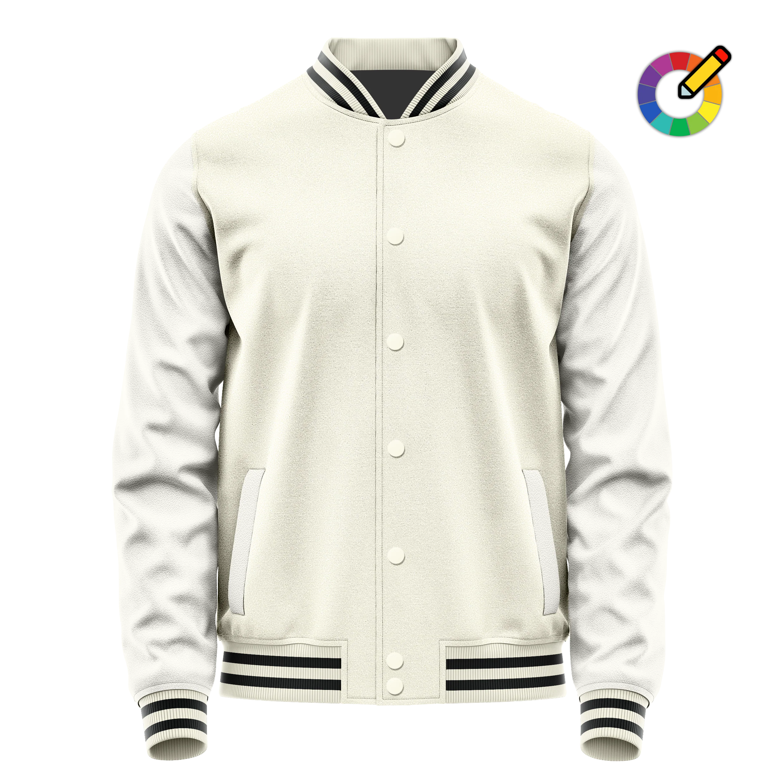 Creme & Weiß Leder Collegejacke