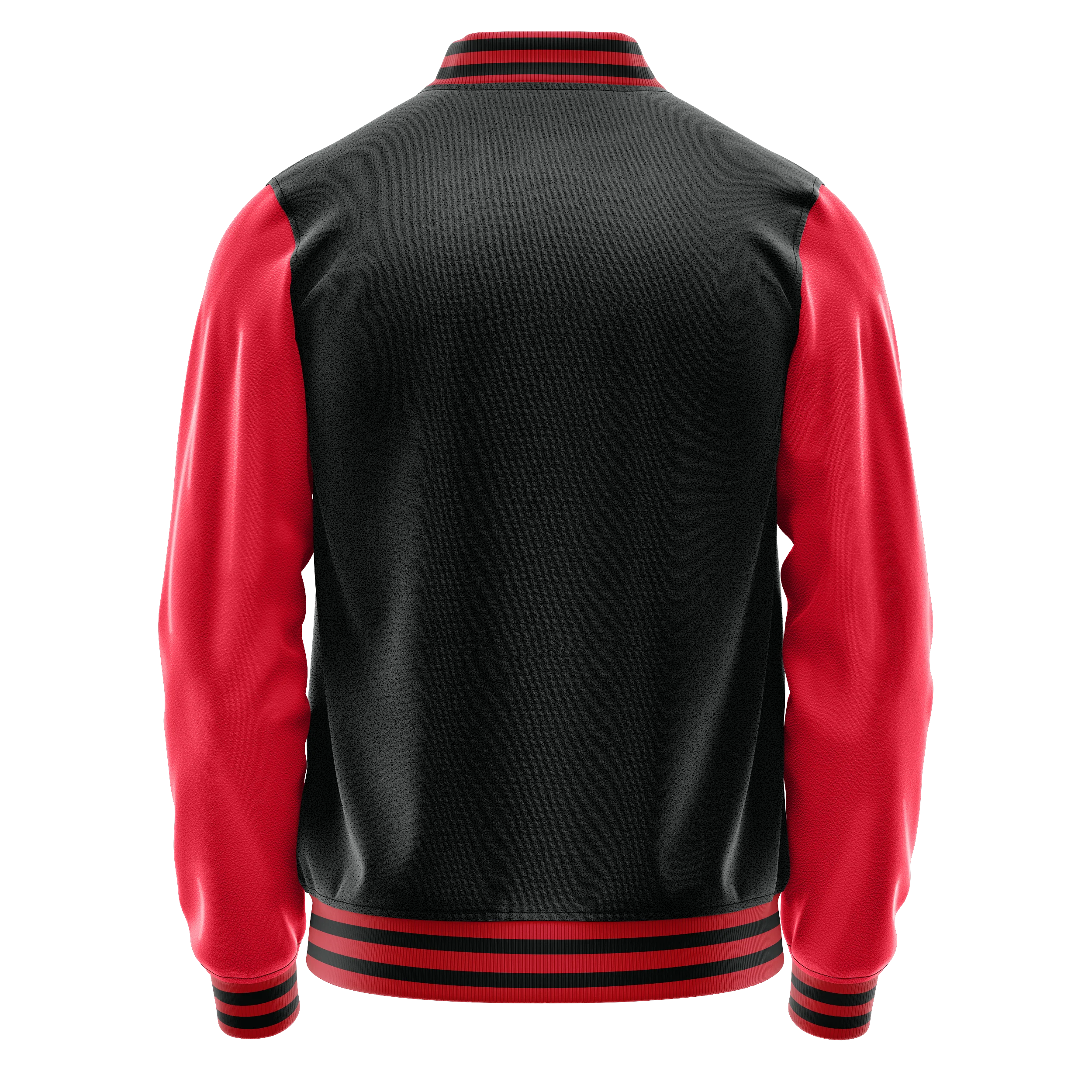 Schwarz & Rot Leder Collegejacke