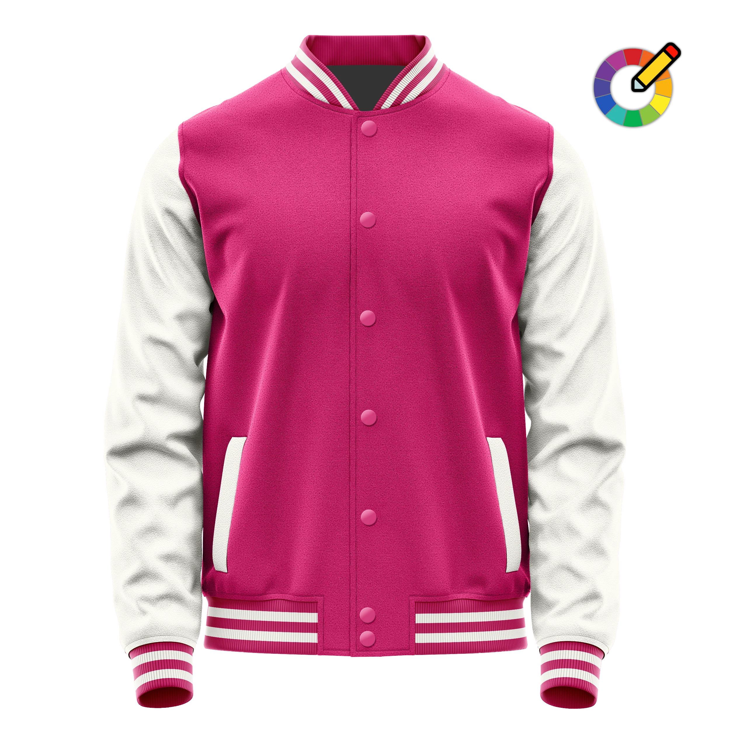 Rosa & Weiß Leder Collegejacke