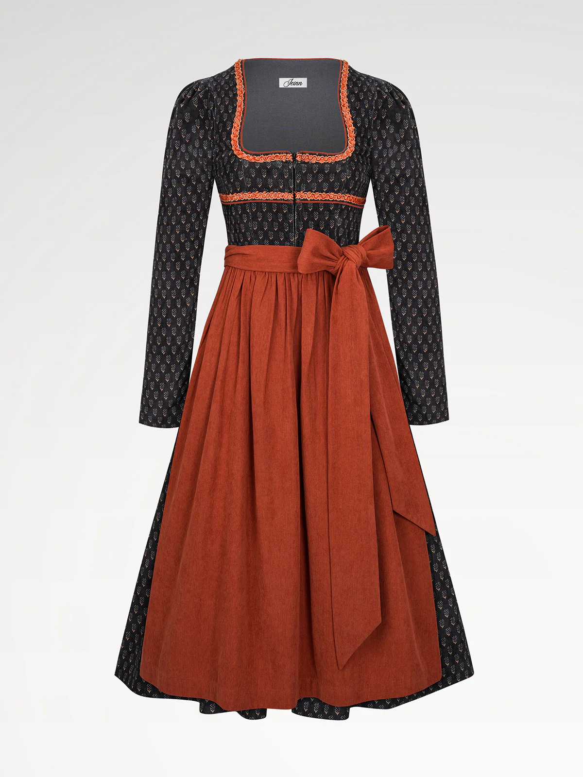 Damen Schwarz Knöpfen Dirndl