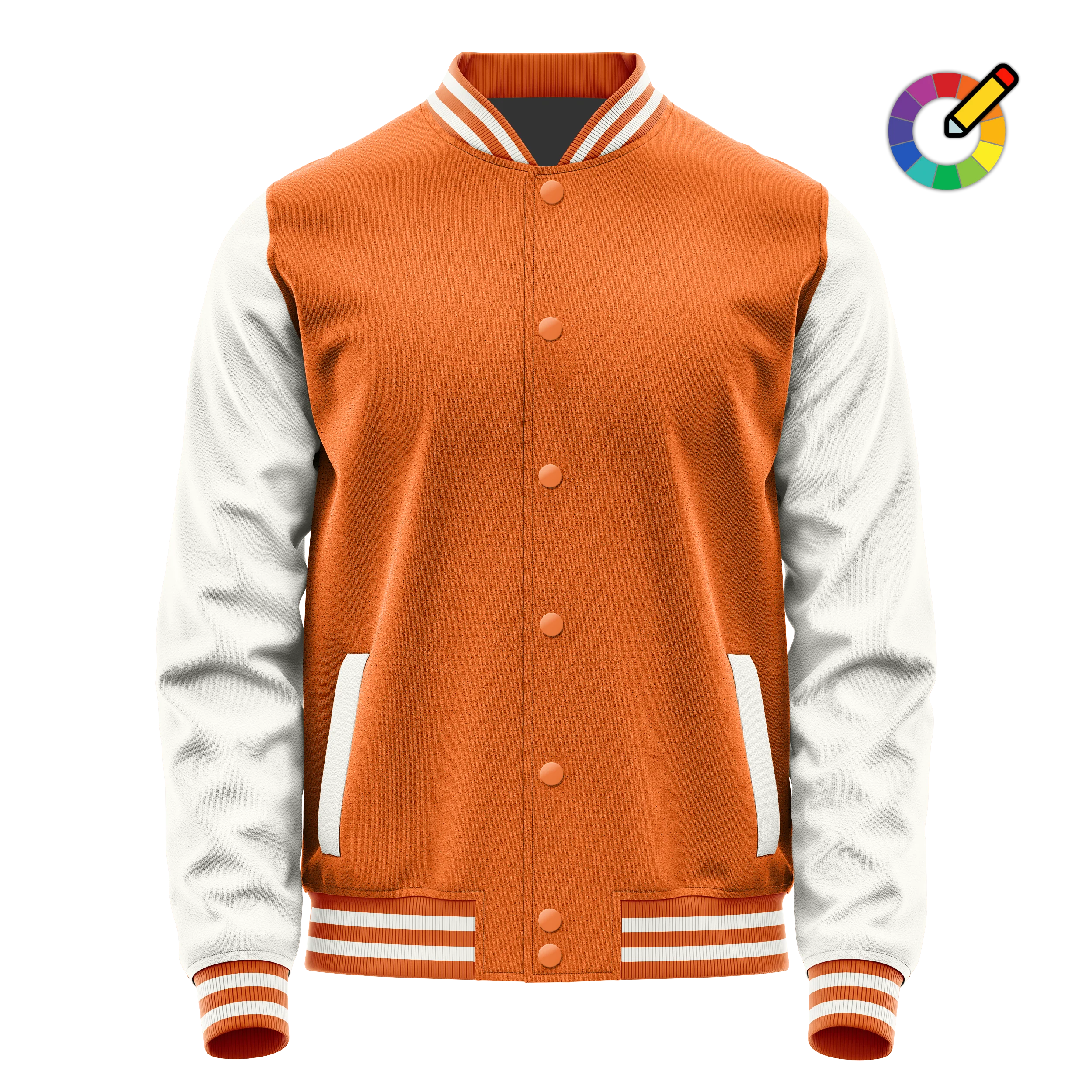 Orange & Weiß Leder Collegejacke