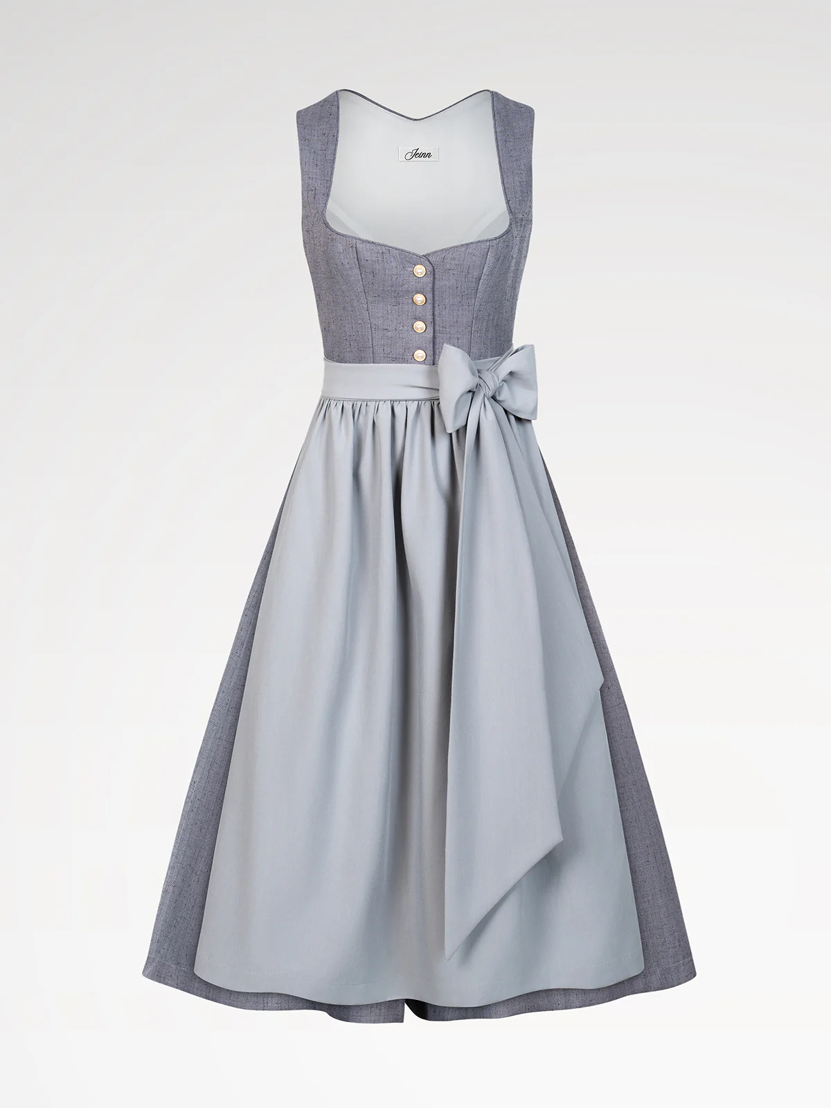 Damen Grau Knöpfen Dirndl