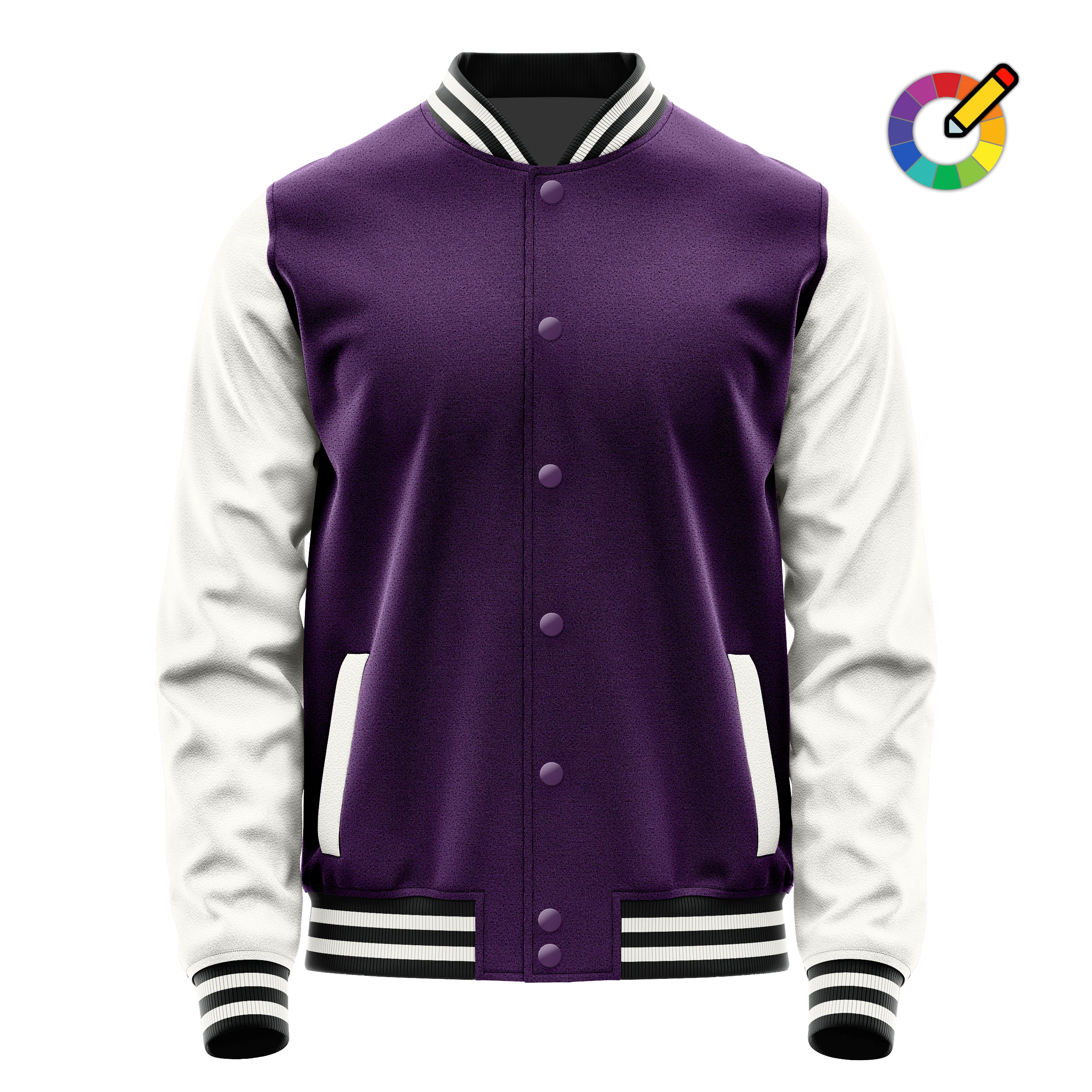 Lila & Weiß Leder Collegejacke