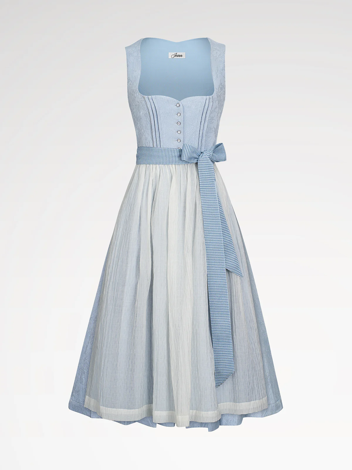 Damen Blau Knöpfen Dirndl