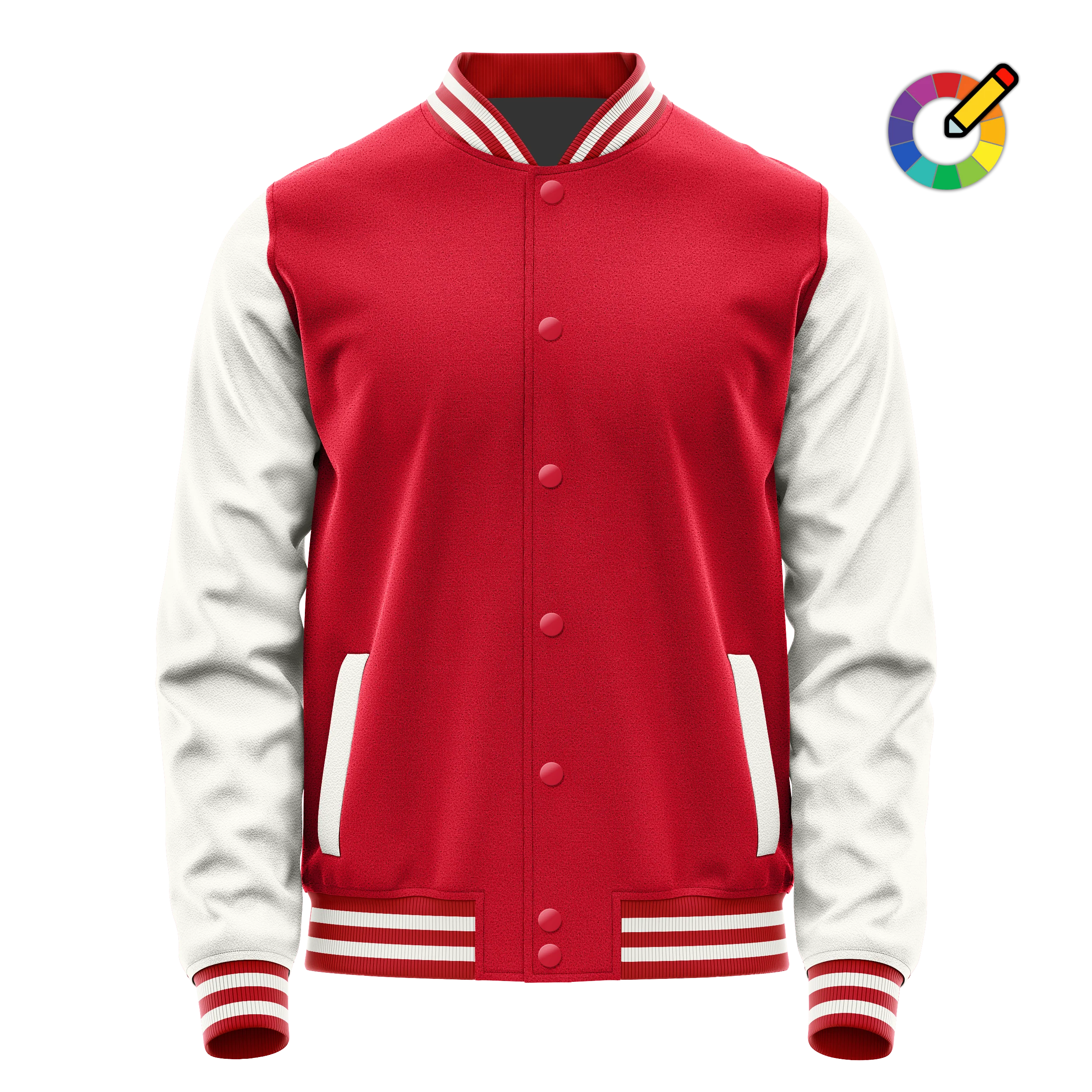 Rot & Weiß Leder Collegejacke