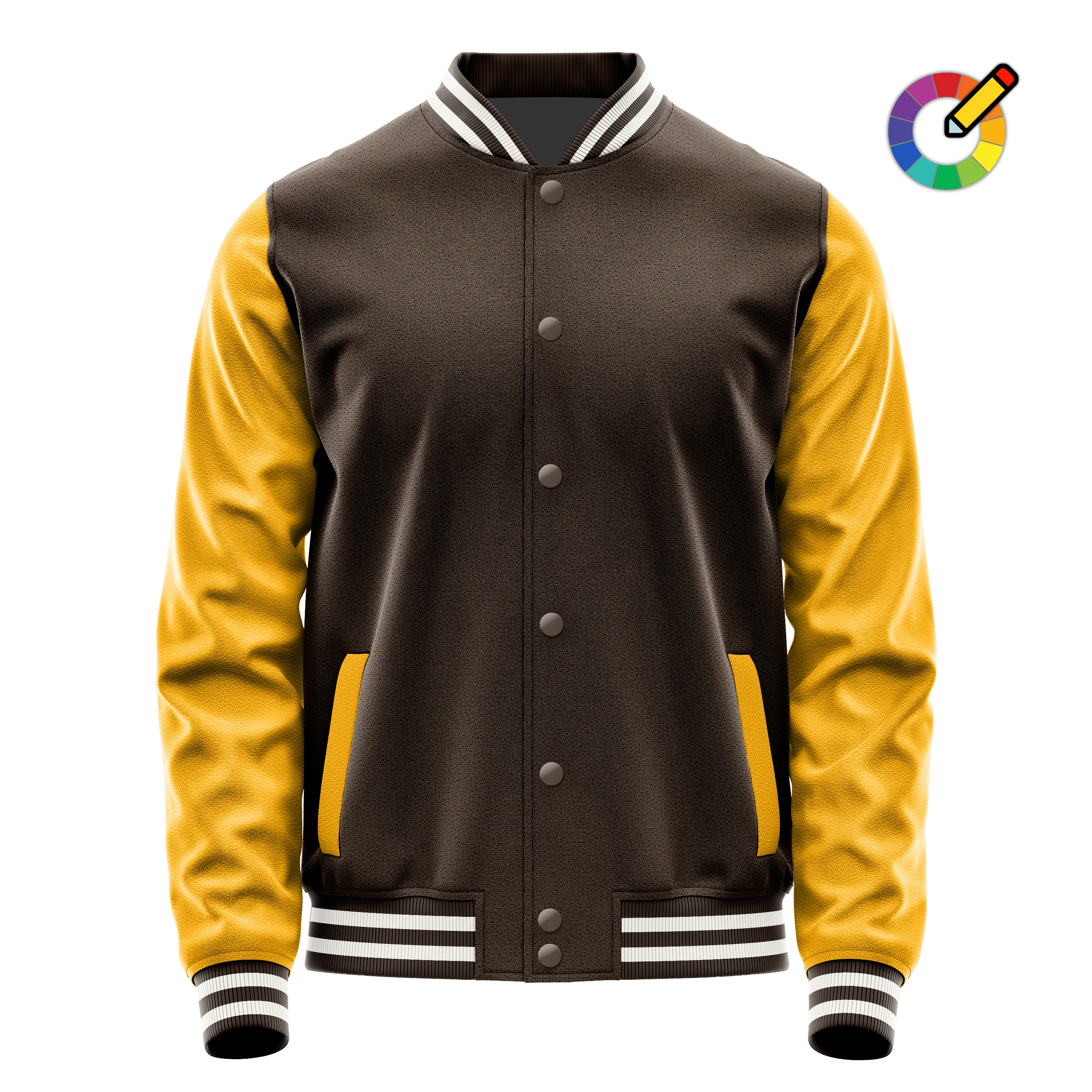 Braun & Gelb Leder Collegejacke
