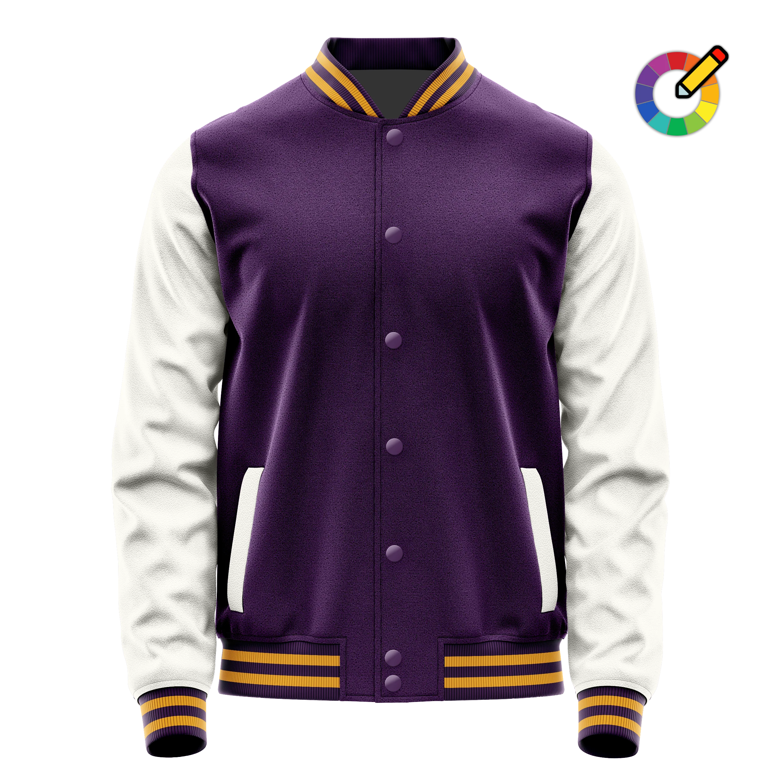 Lila & Weiß Leder Collegejacke