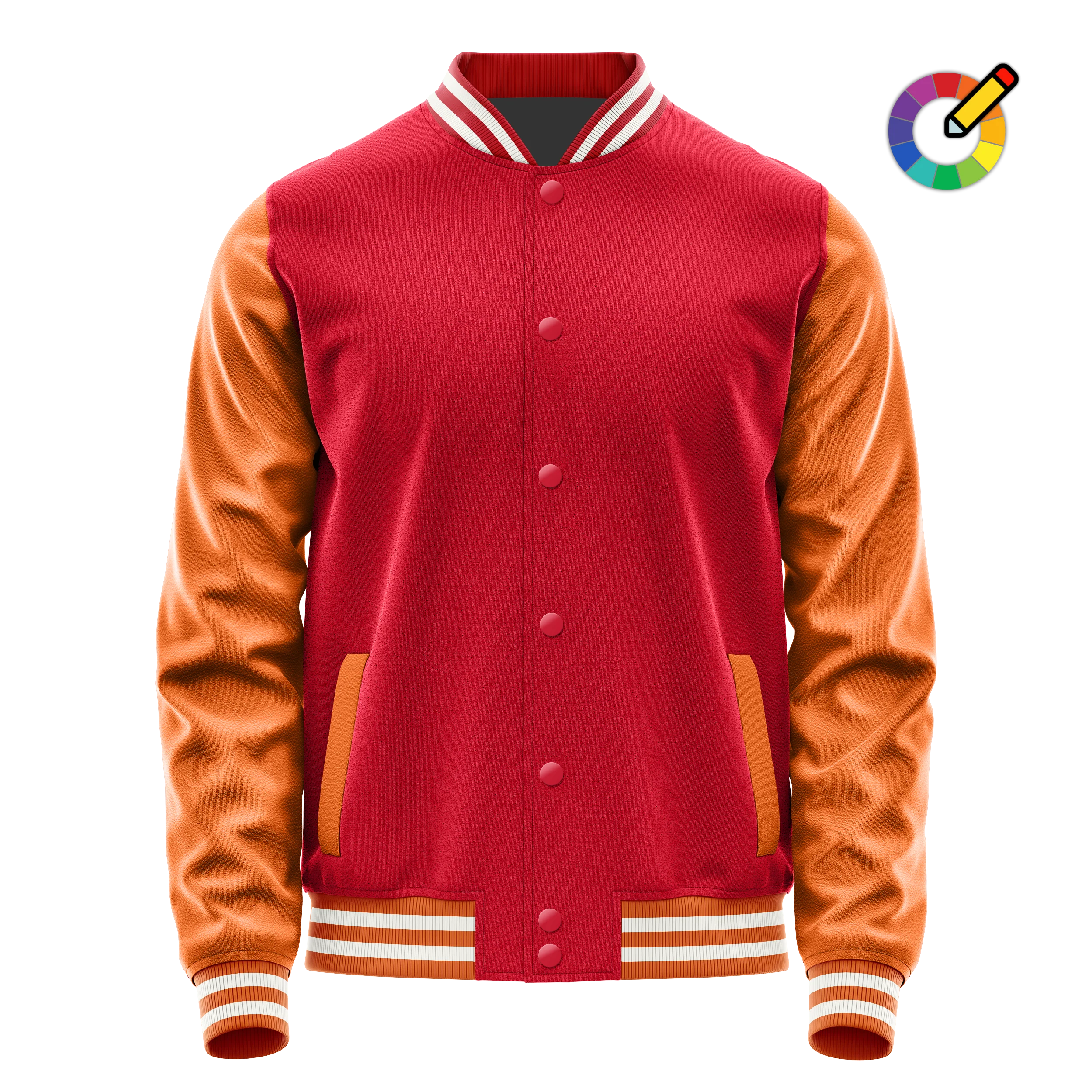 Rot & Orange Leder Collegejacke