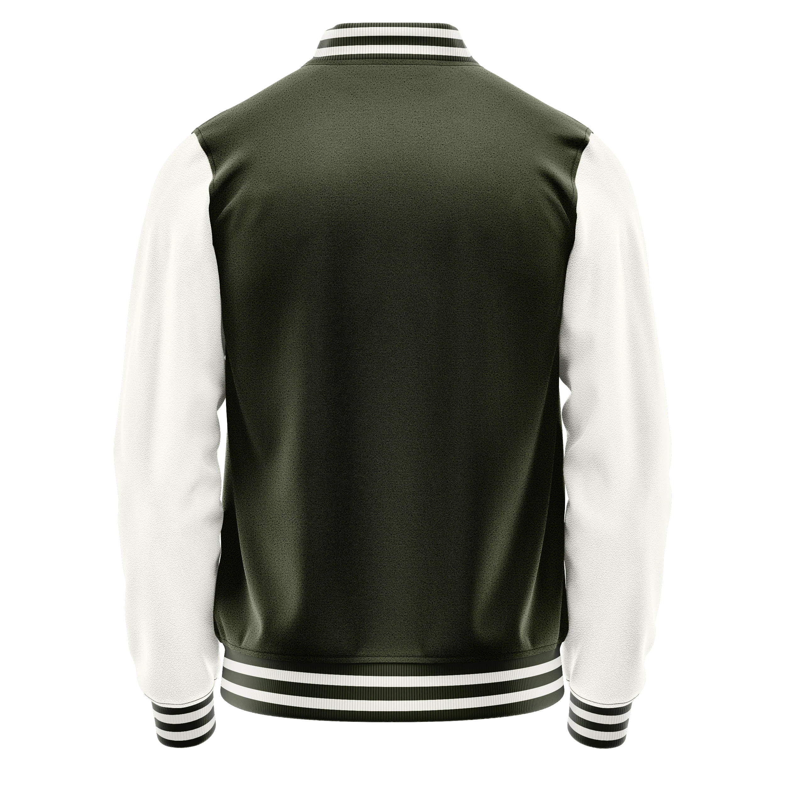 Oliv & Weiß Leder Collegejacke