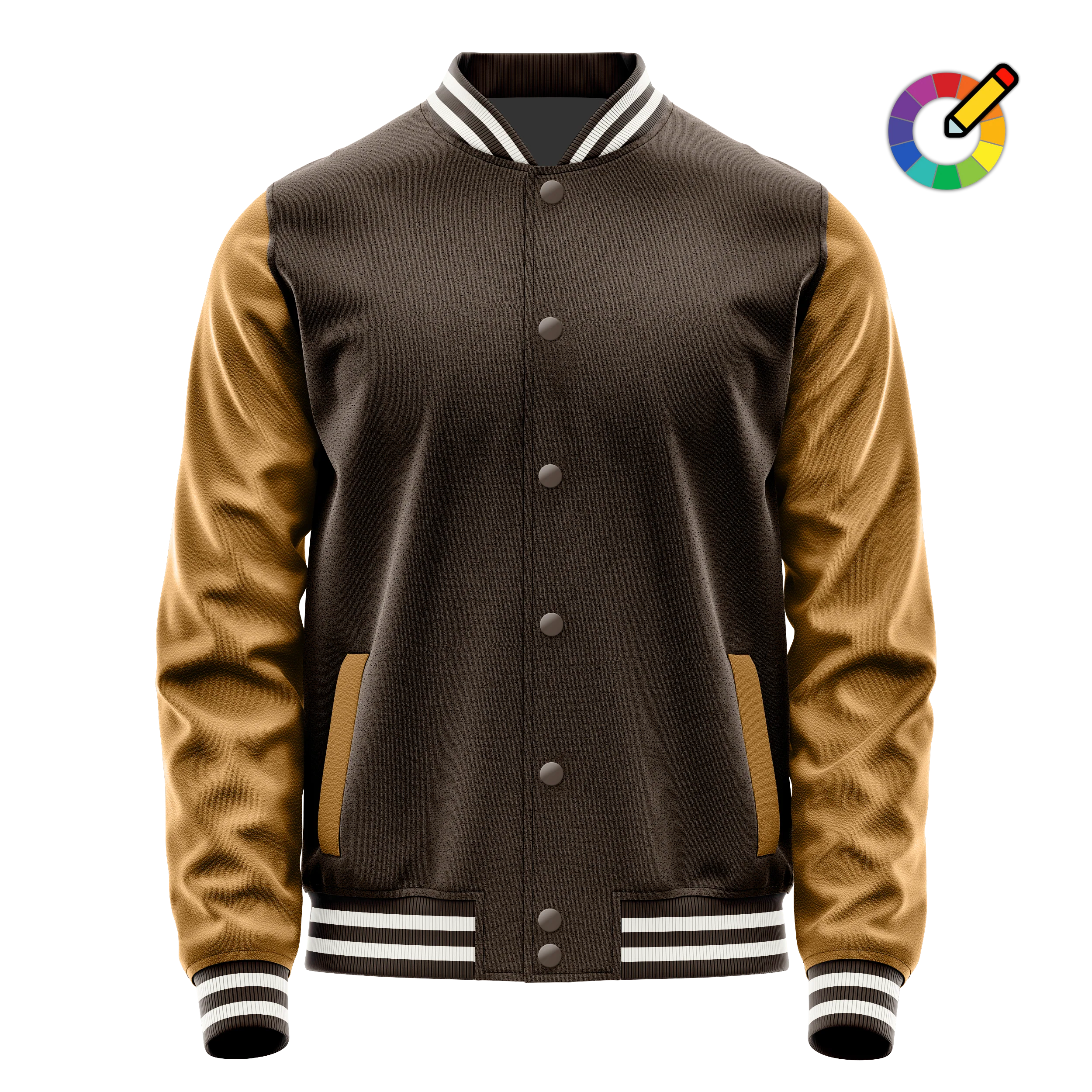 Braun & Khaki Leder Collegejacke