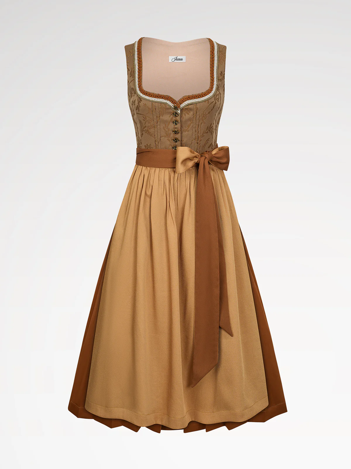 Damen Gelb Knöpfen Dirndl