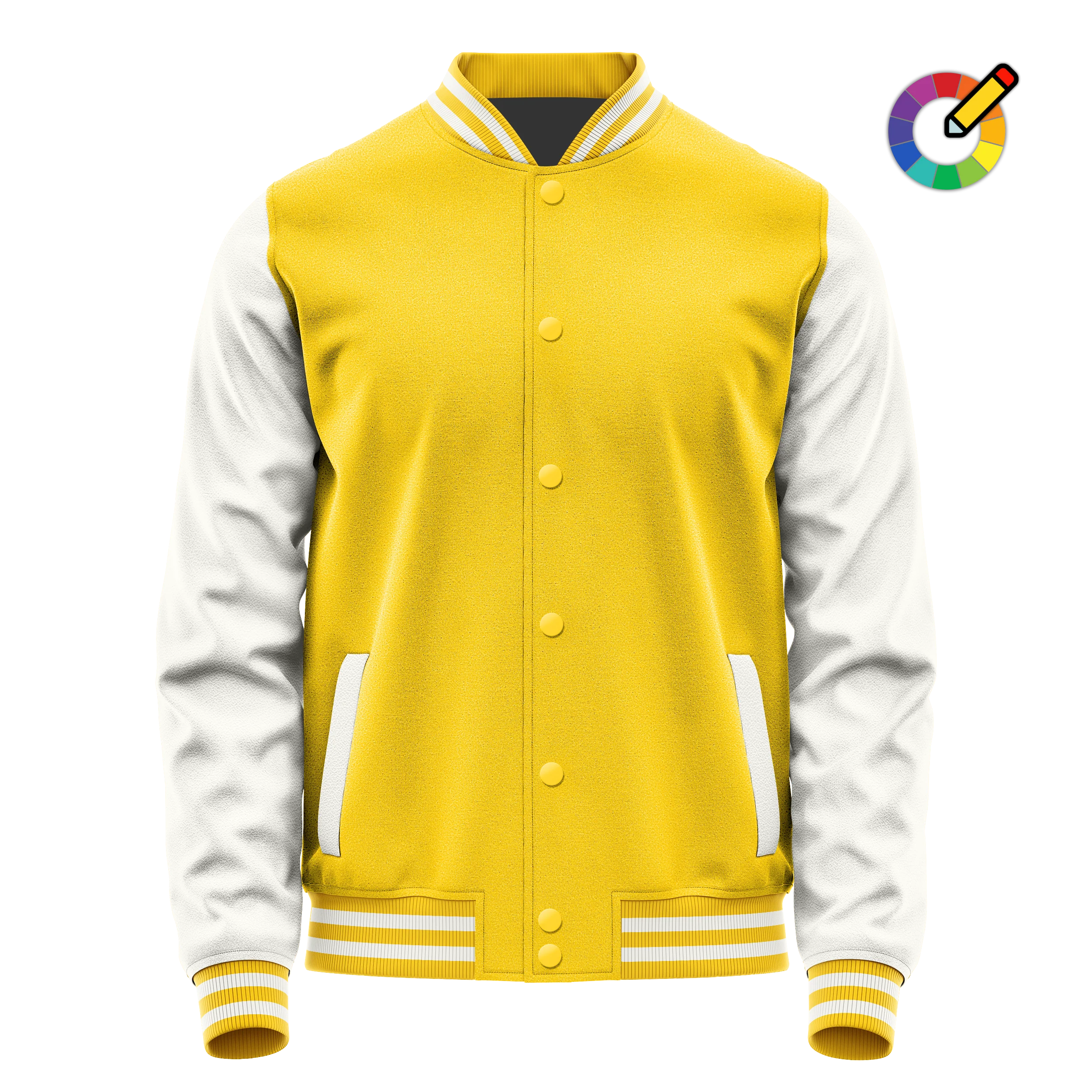 Gold & Weiß Leder Collegejacke