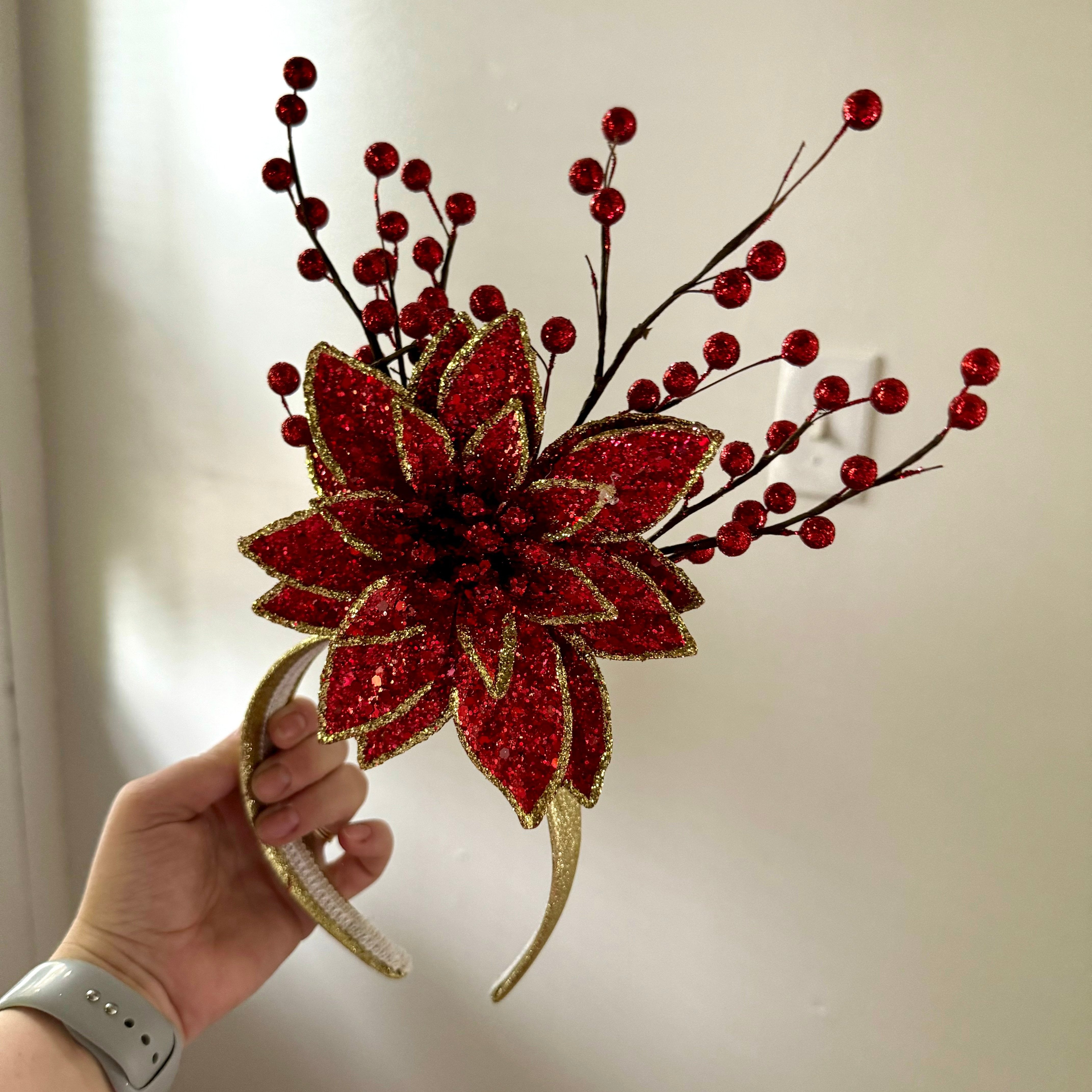 Red & Gold Christmas Headpiece