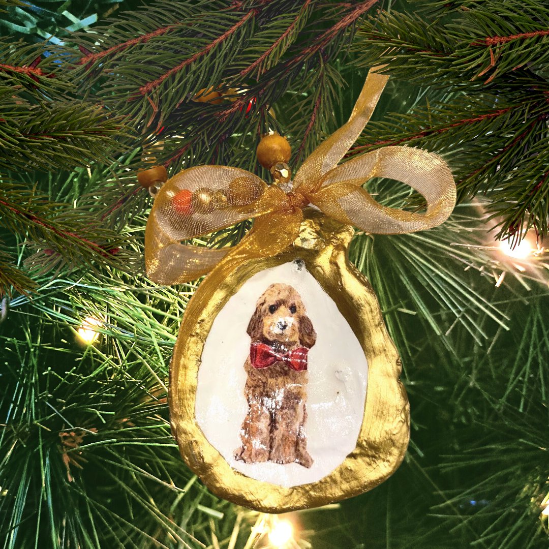 Holi-Dogs Golden Doodle Cockapoo Oyster Ornament