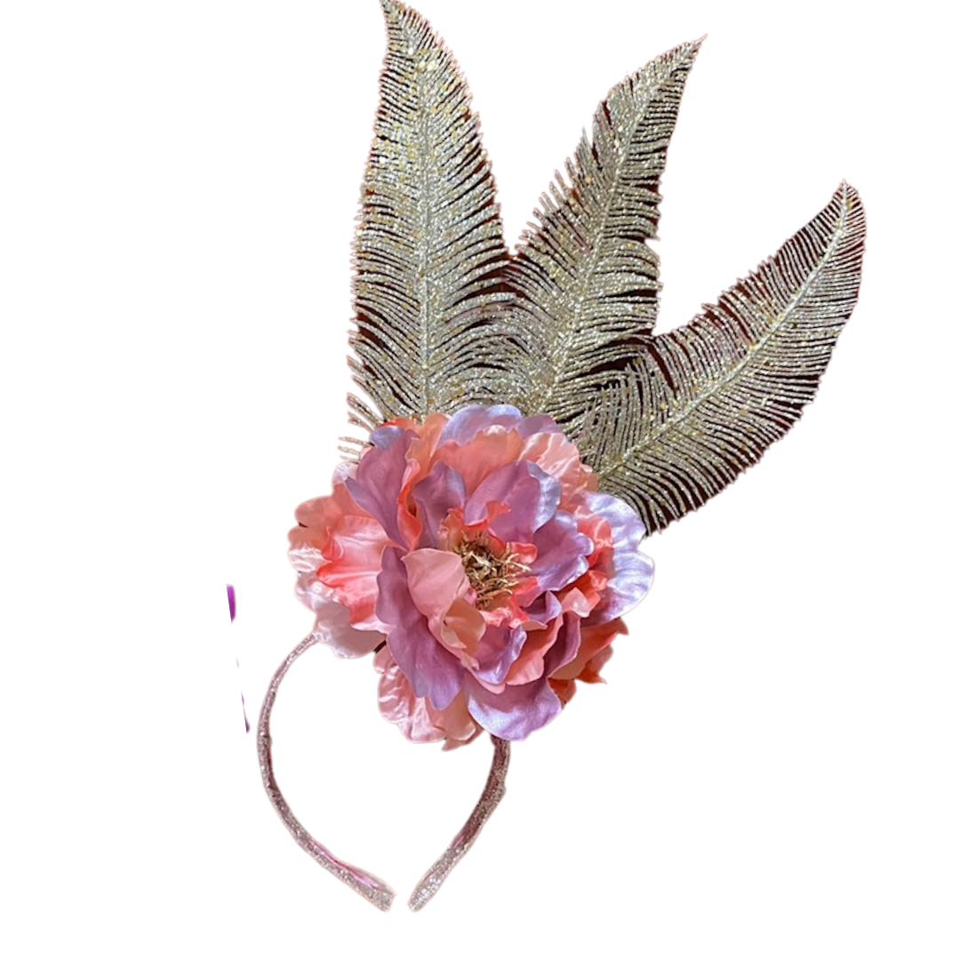 Pink & Gold Floral Headpiece