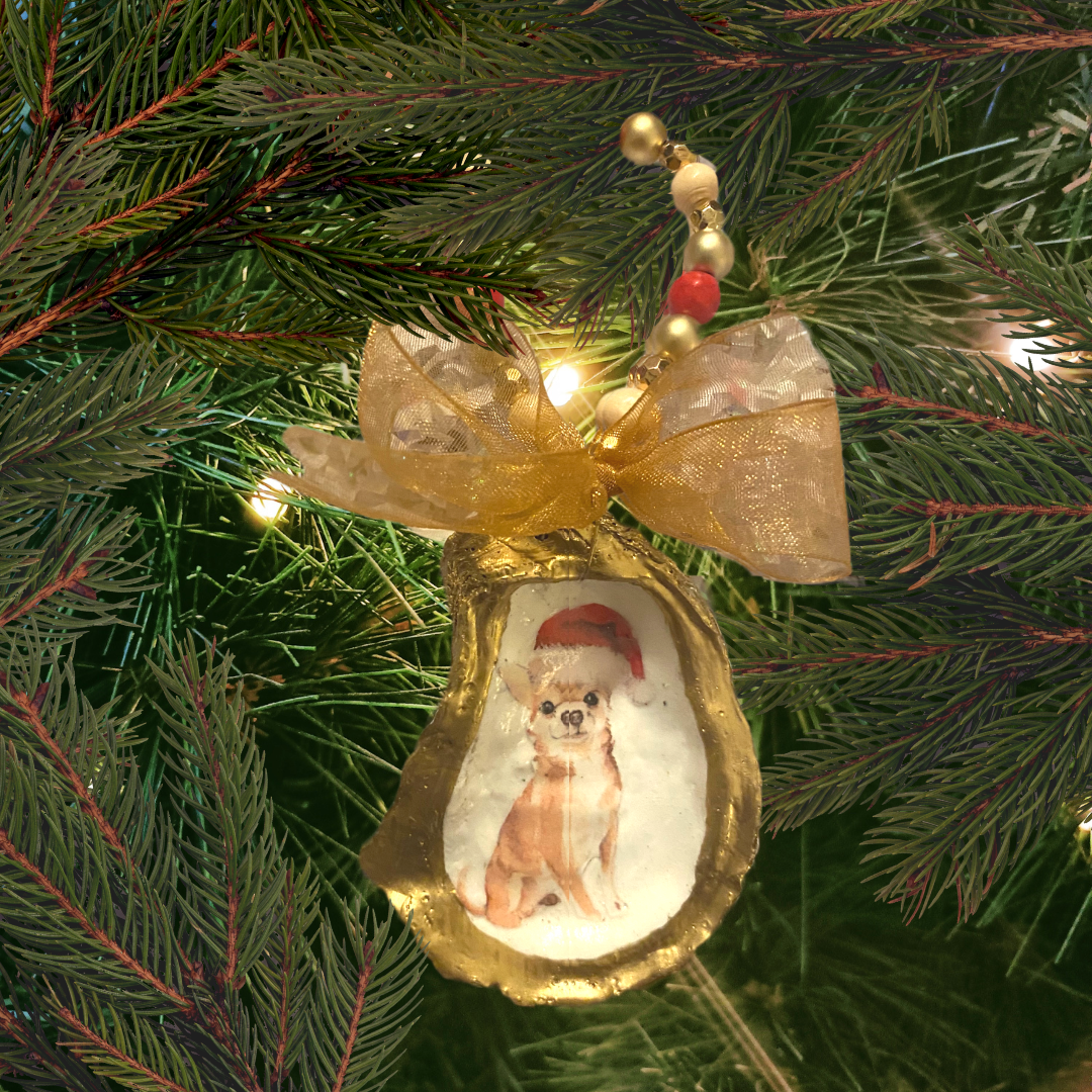 Holi-Dogs Chihuahua Oyster Ornament