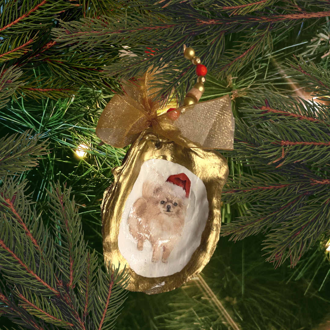 Holi-Dogs Pomeranian Oyster Ornament