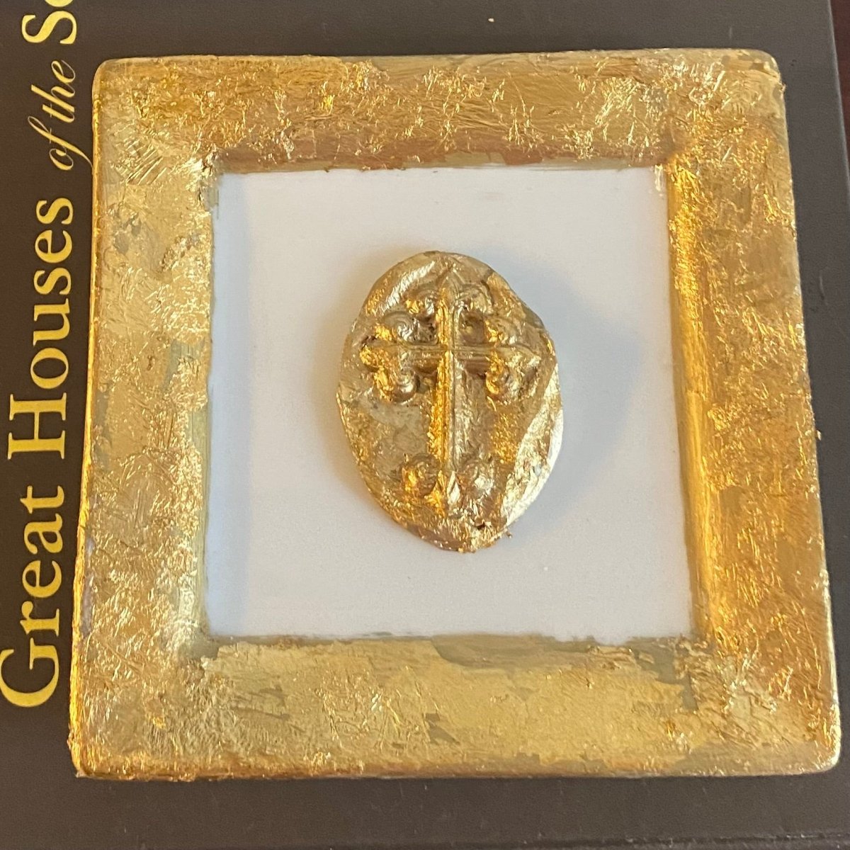 Gold Leaf Cross Ring Dish