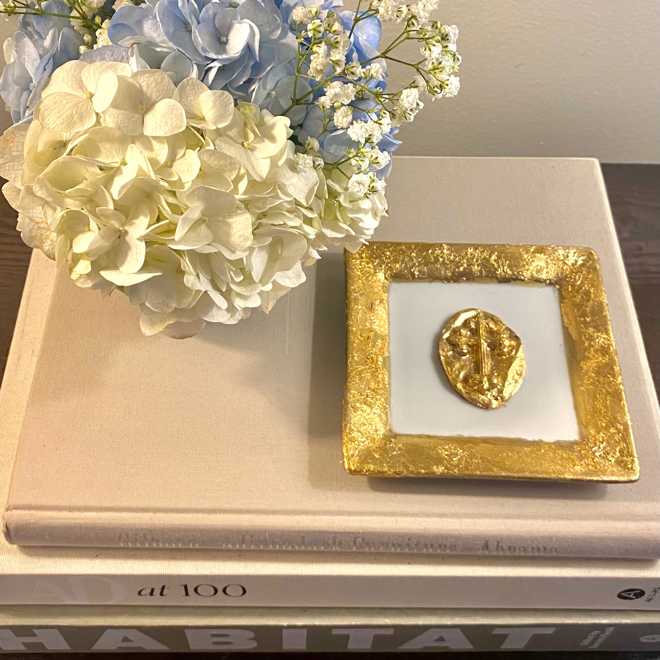 Gold Leaf Cross Ring Dish