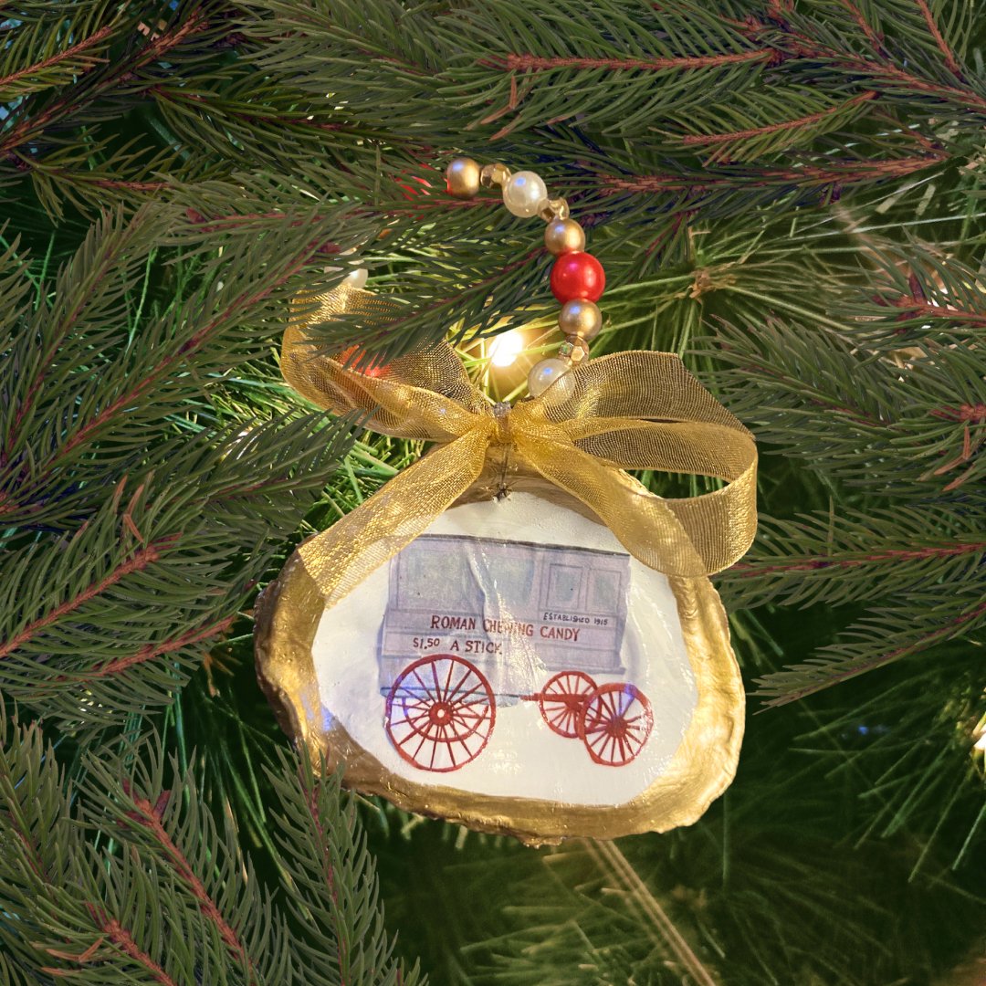 Roman Candy Oyster Ornament