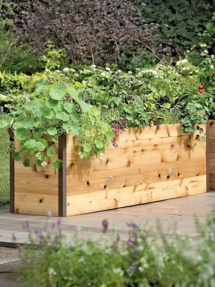 EcoStained Self-Watering Raised Planter Box Cedar 96x24x29