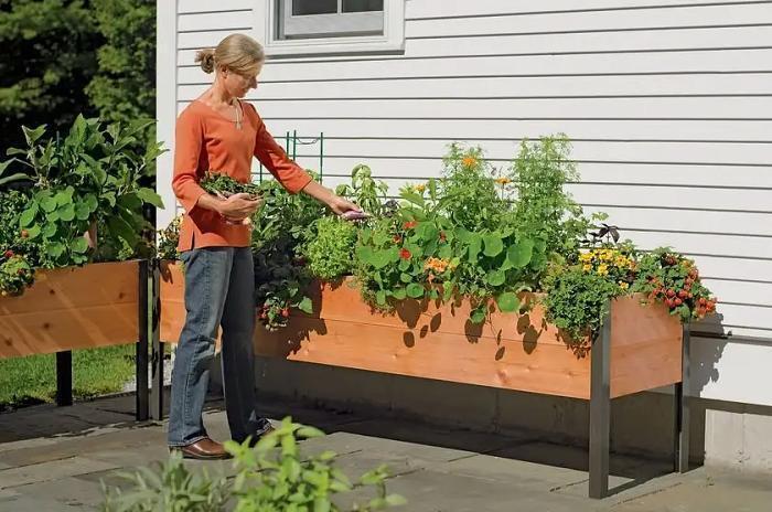 EcoStained Self-Watering Raised Planter Box Cedar 96x24x29