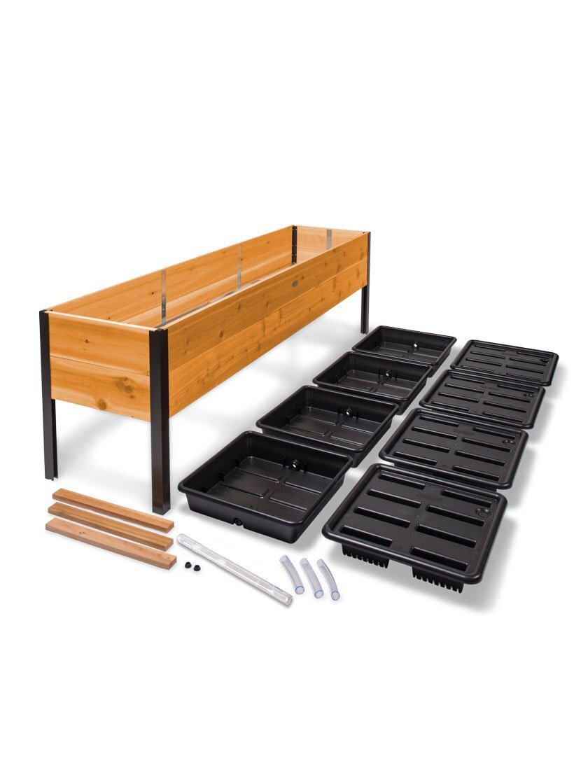 EcoStained Self-Watering Raised Planter Box Cedar 96x24x29