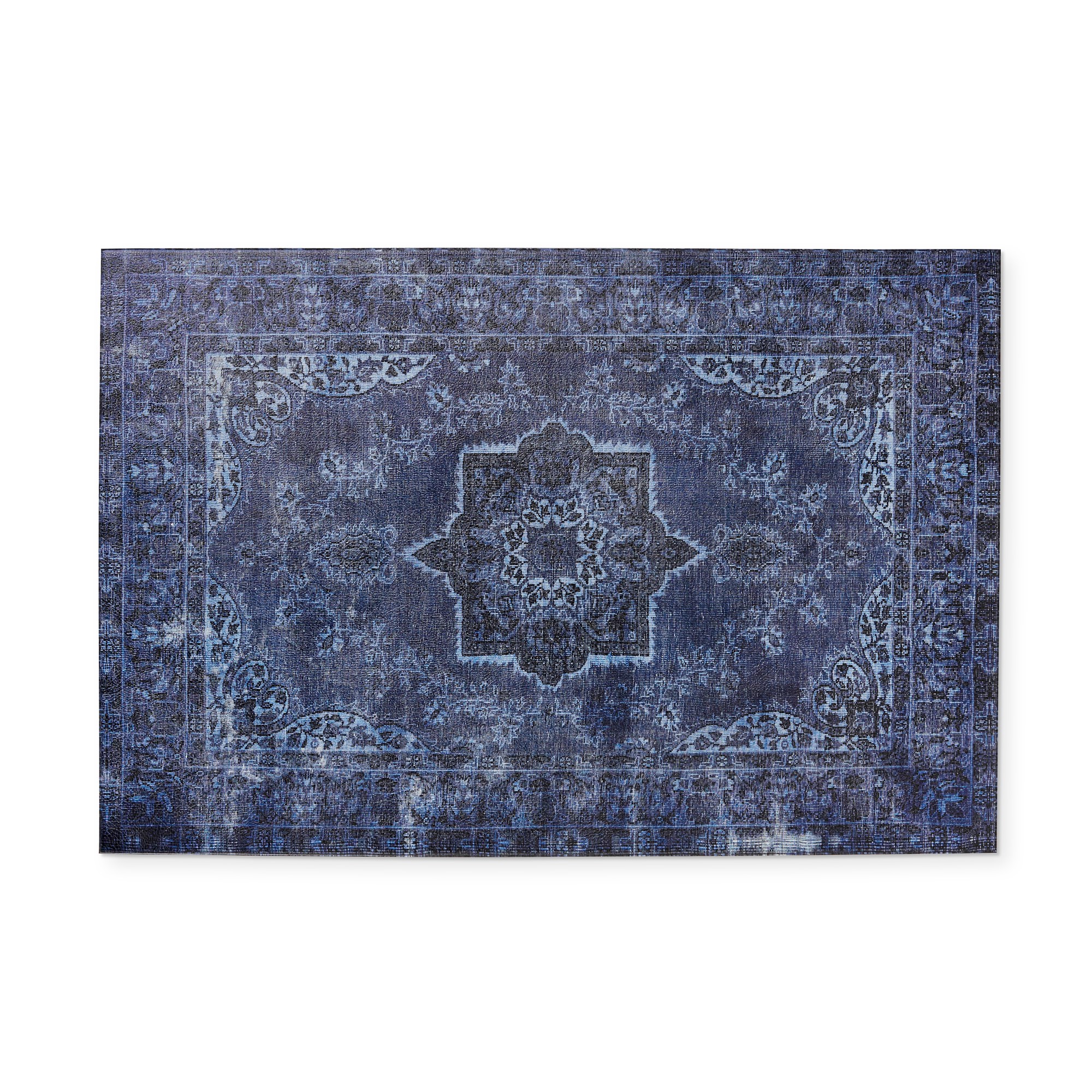 Williams Sonoma Faux Knotted Rug Comfort Mat, Blue