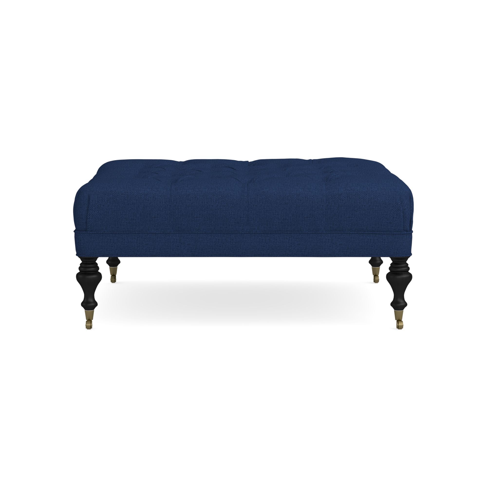 Fairfax Square Ottoman, Turned Leg with Tufted Top (26