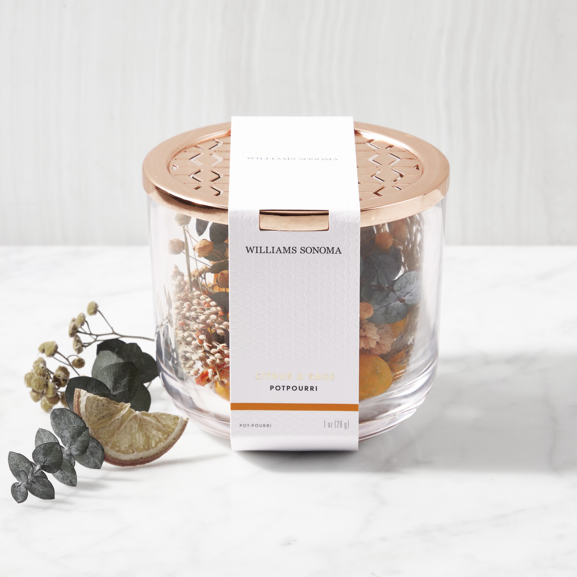 Home Fragrance Potpourri Jar, Citrus & Sage