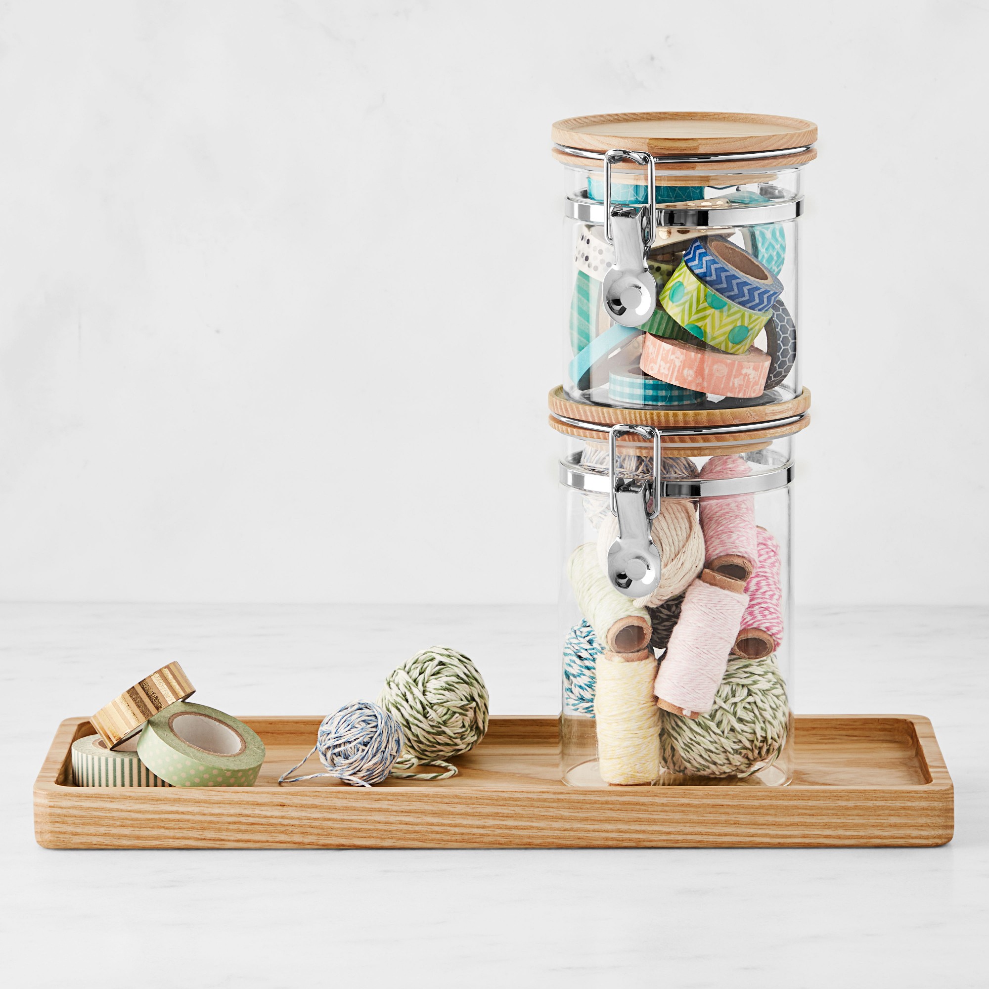 Hold Everything Stacking Canisters With Clamp and Tray Set