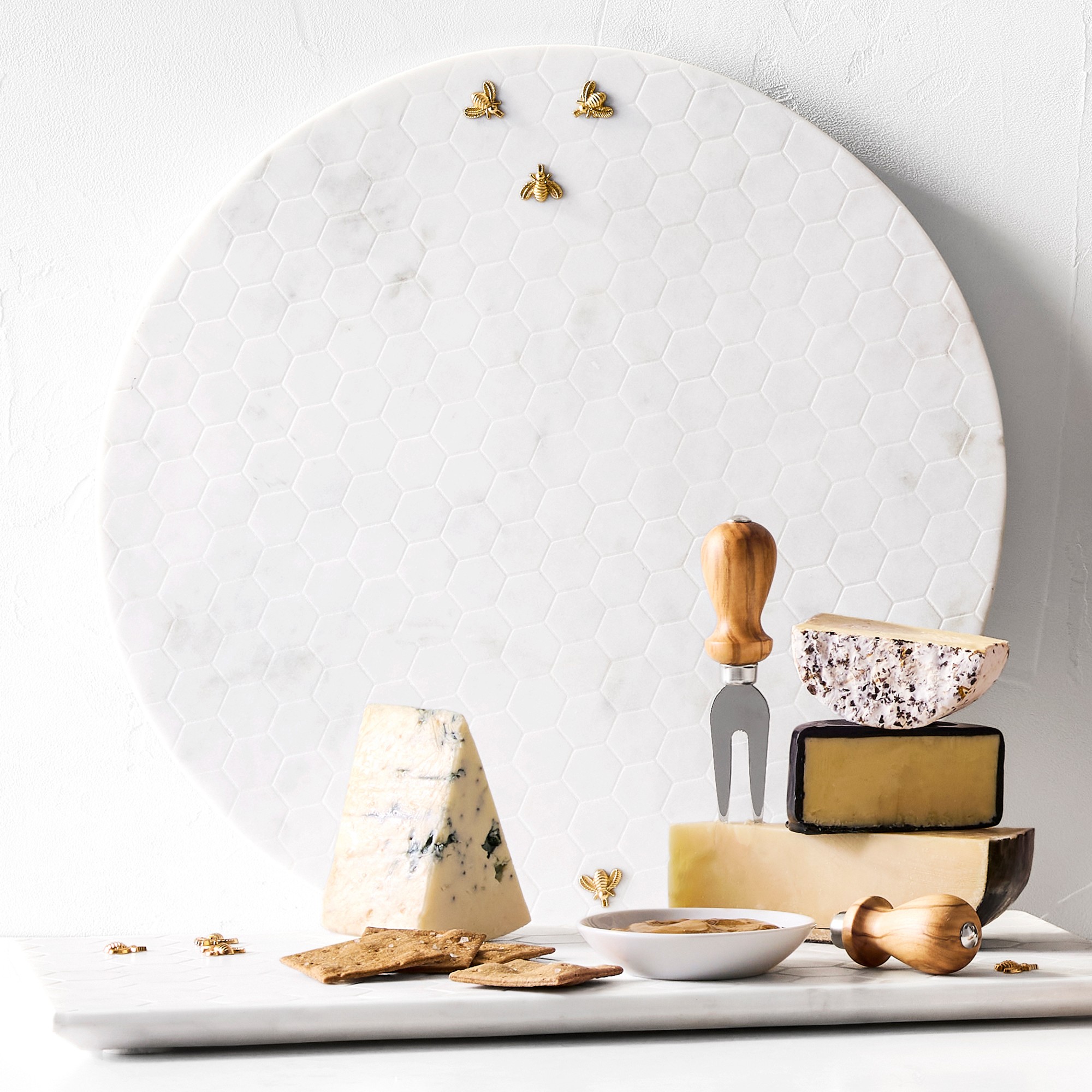 Marble Honeycomb Rectangular Cheese Board