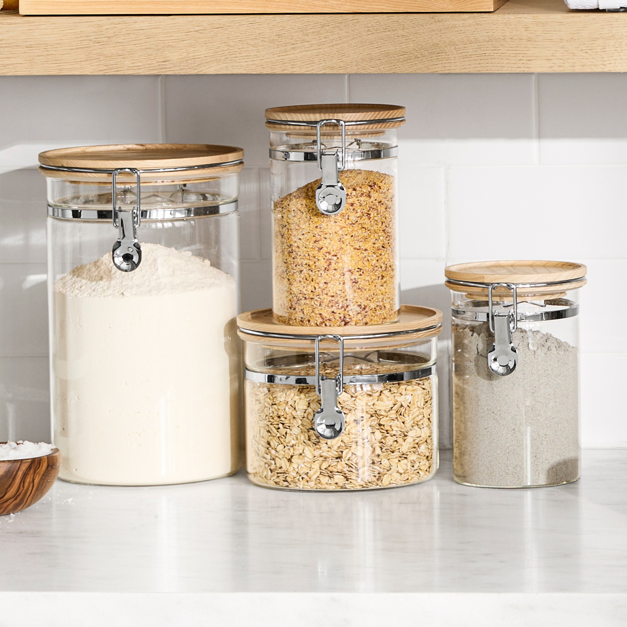 Hold Everything Stackable Glass Canister with Clamp