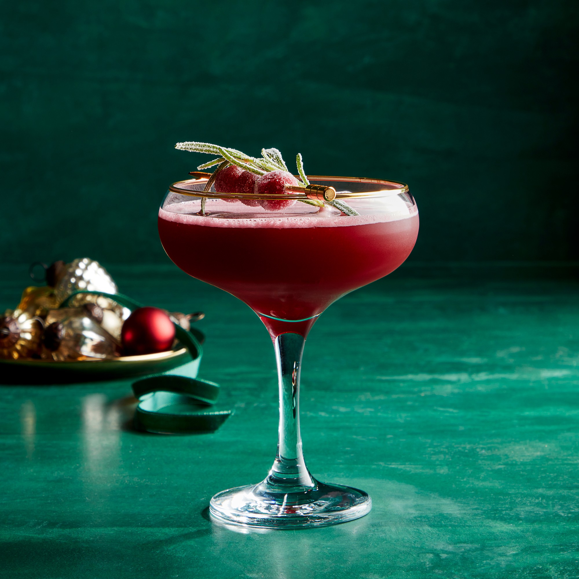 Gold Rim Champagne Coupe Glasses, Set of 4