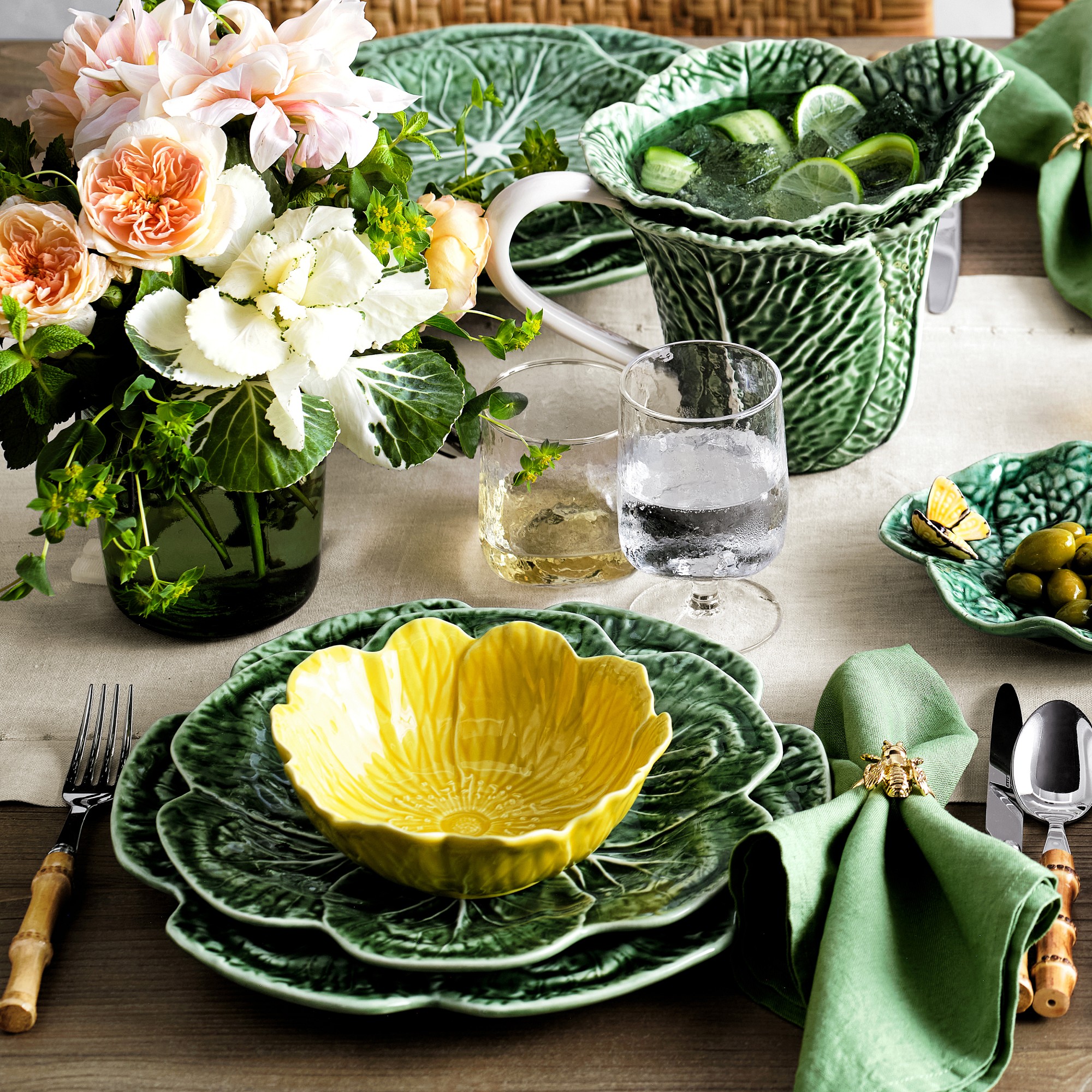 Bordallo Pinheiro Cabbage Dinner Plates