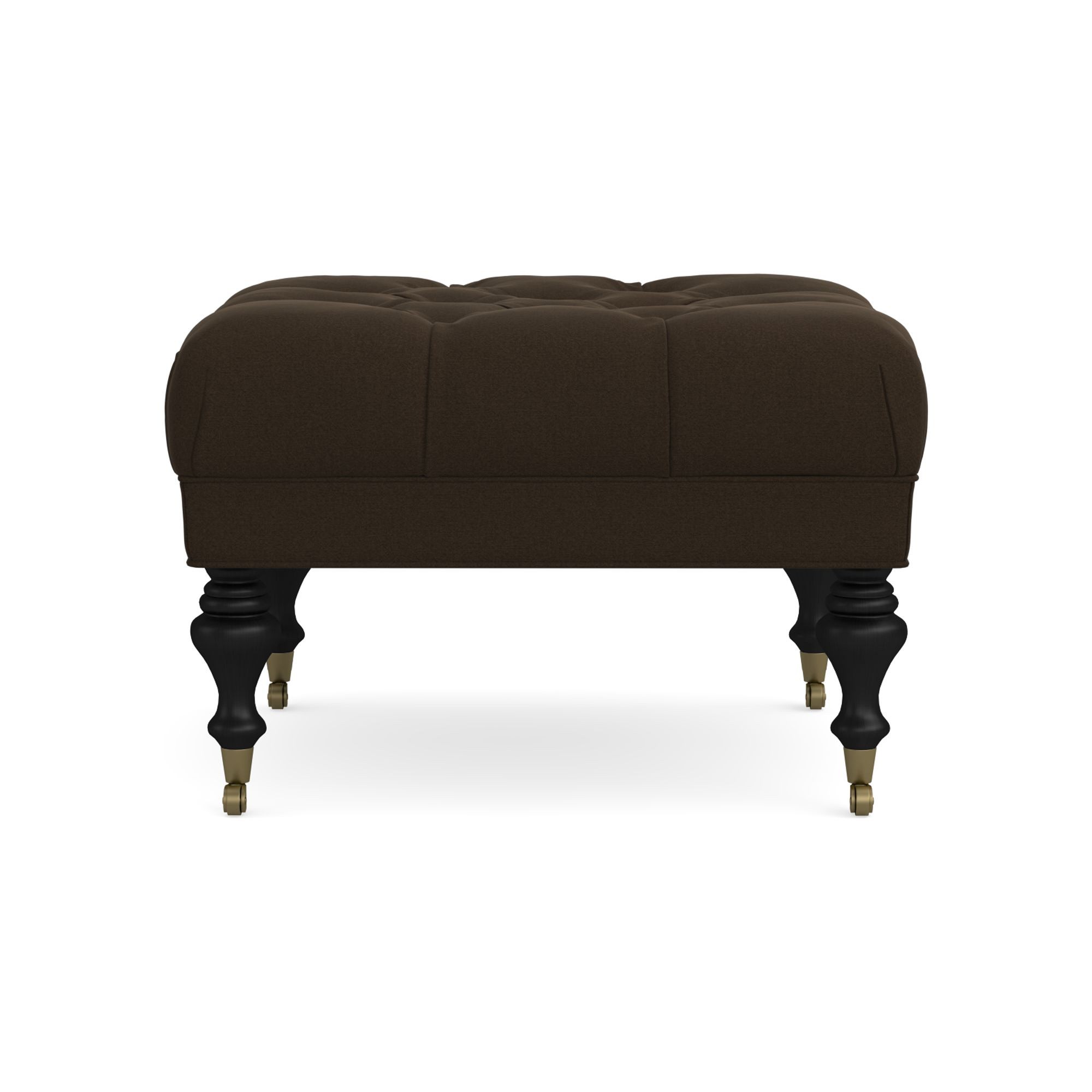 Fairfax Square Ottoman, Turned Leg with Tufted Top (26