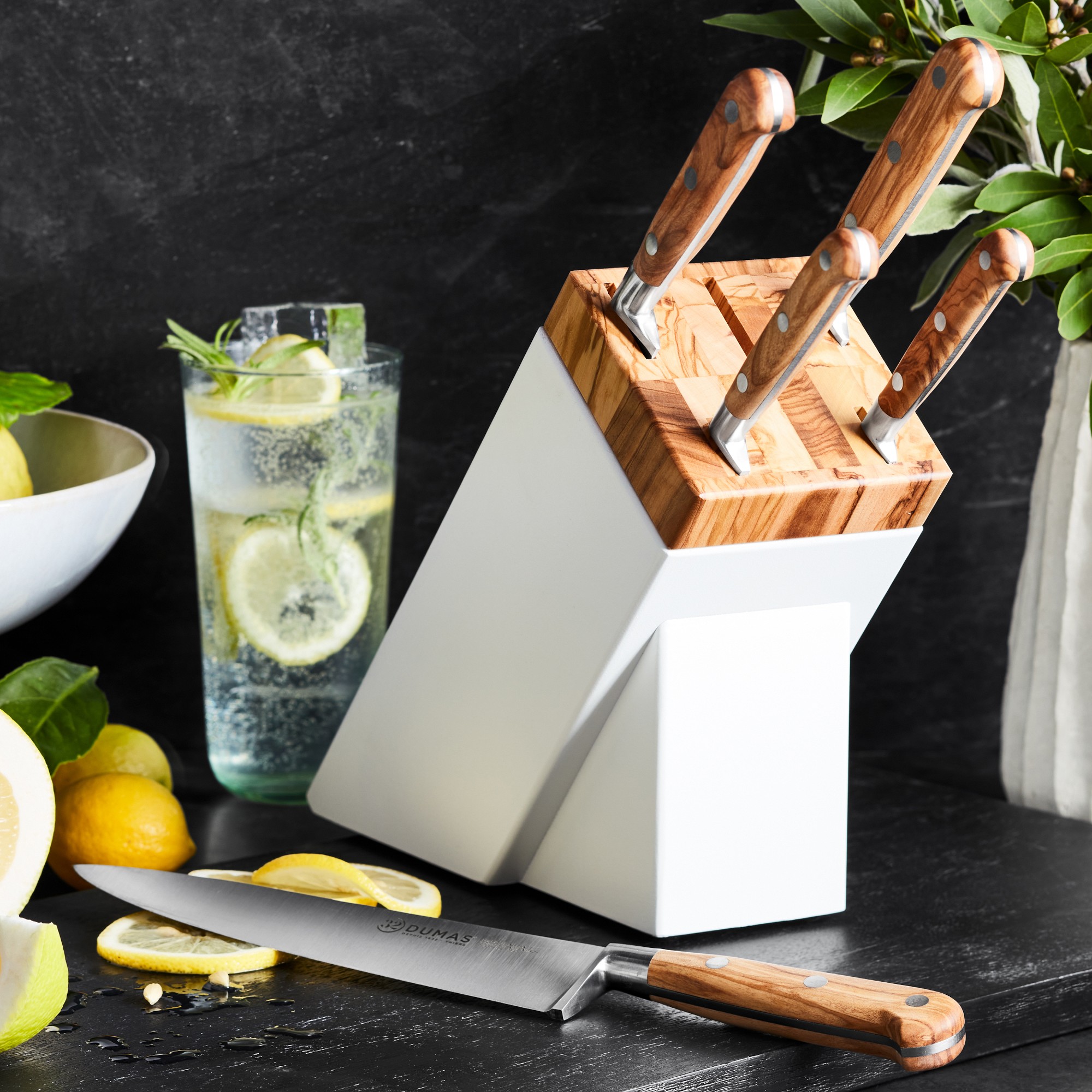 32 Dumas Idéal Olivewood Knife Block, Set of 5